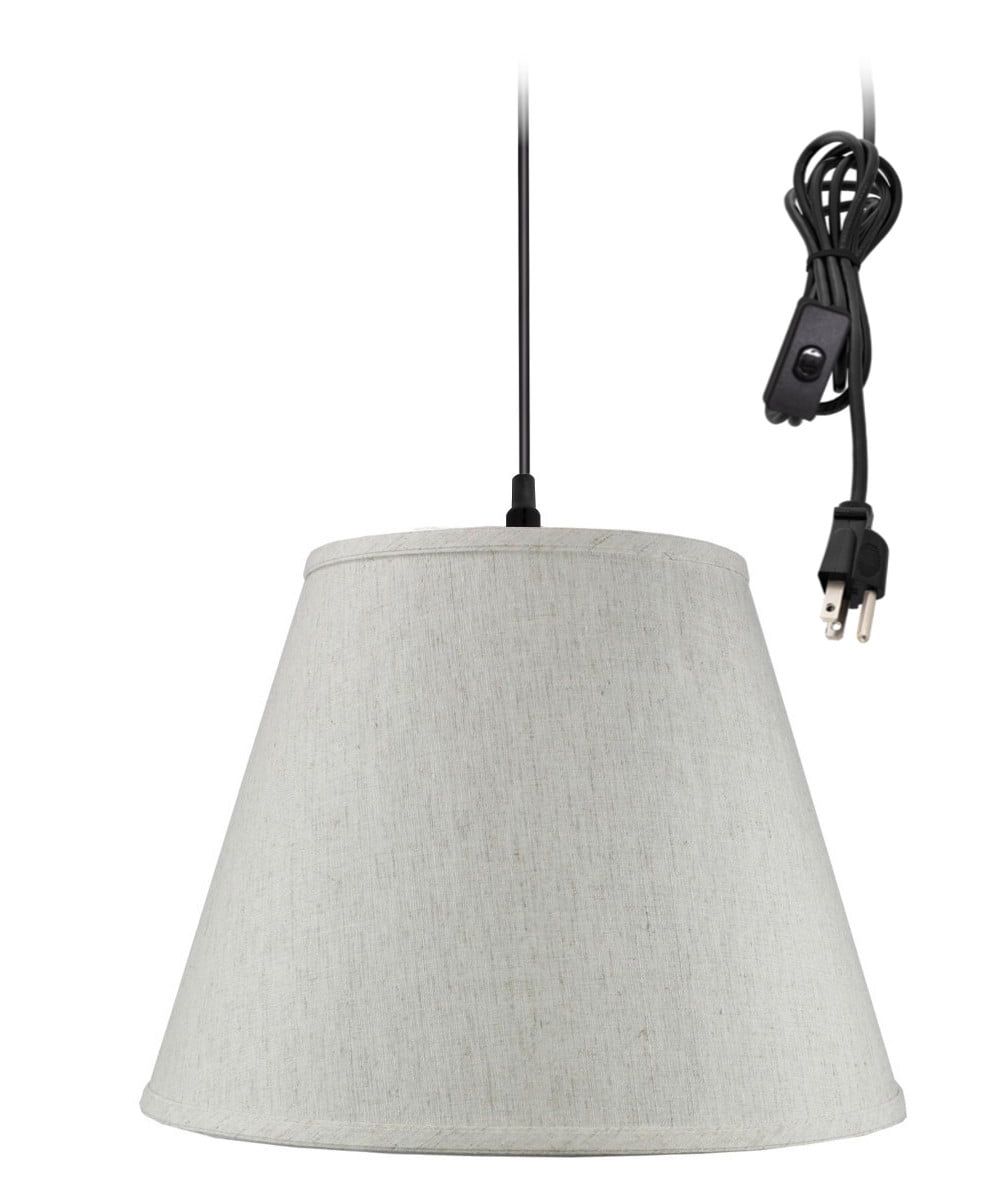 Contemporary Textured Oatmeal 16" Swag Pendant Lamp with Steel Frame