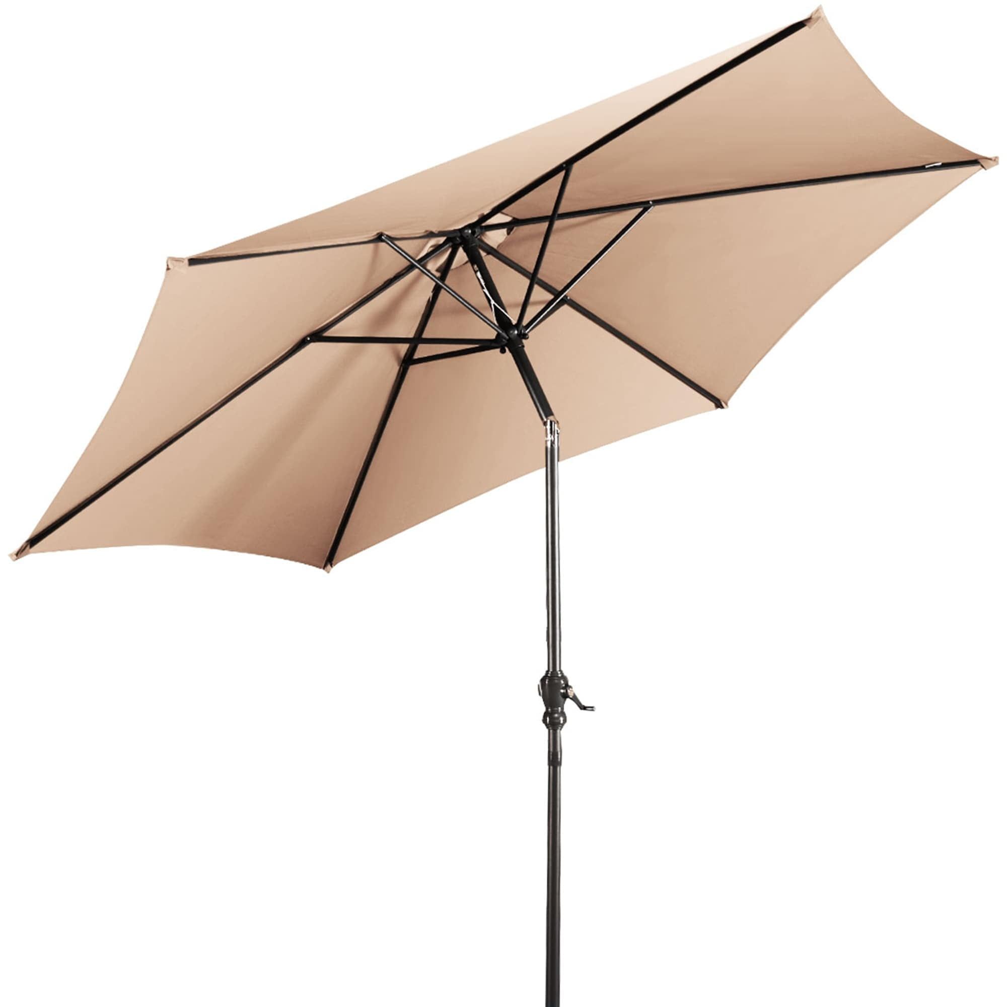 Beige 10 FT Outdoor Patio Umbrella with Iron Frame