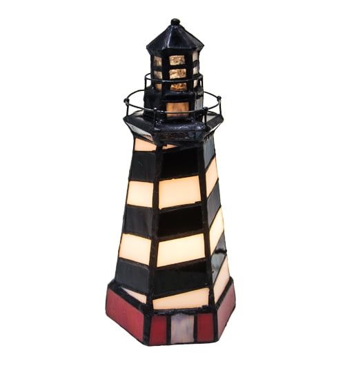 Nautical Stained Glass Lighthouse Accent Lamp