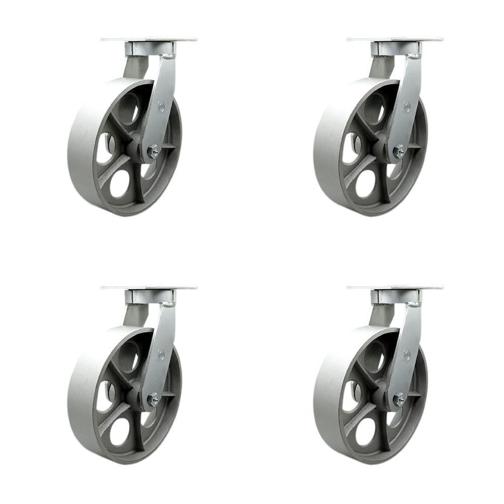 10 Inch Heavy Duty Zinc Plated Cast Iron Swivel Casters