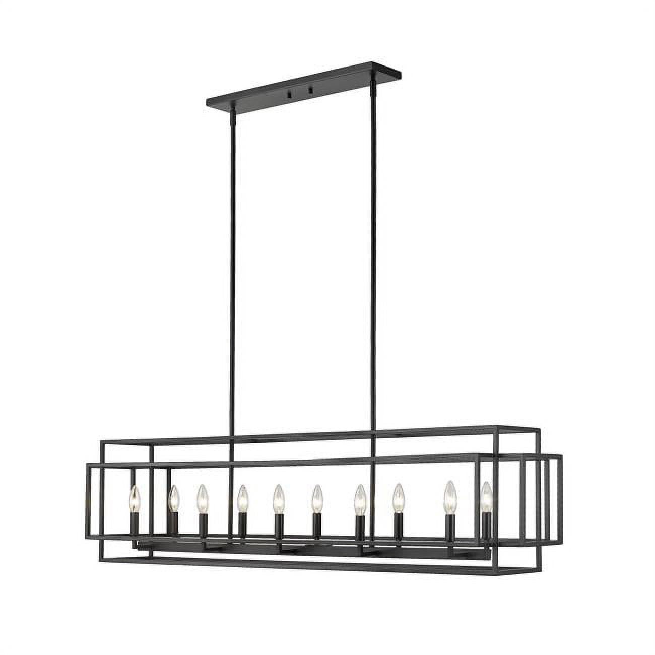 Matte Black 54" Steel 10-Light Island Pendant