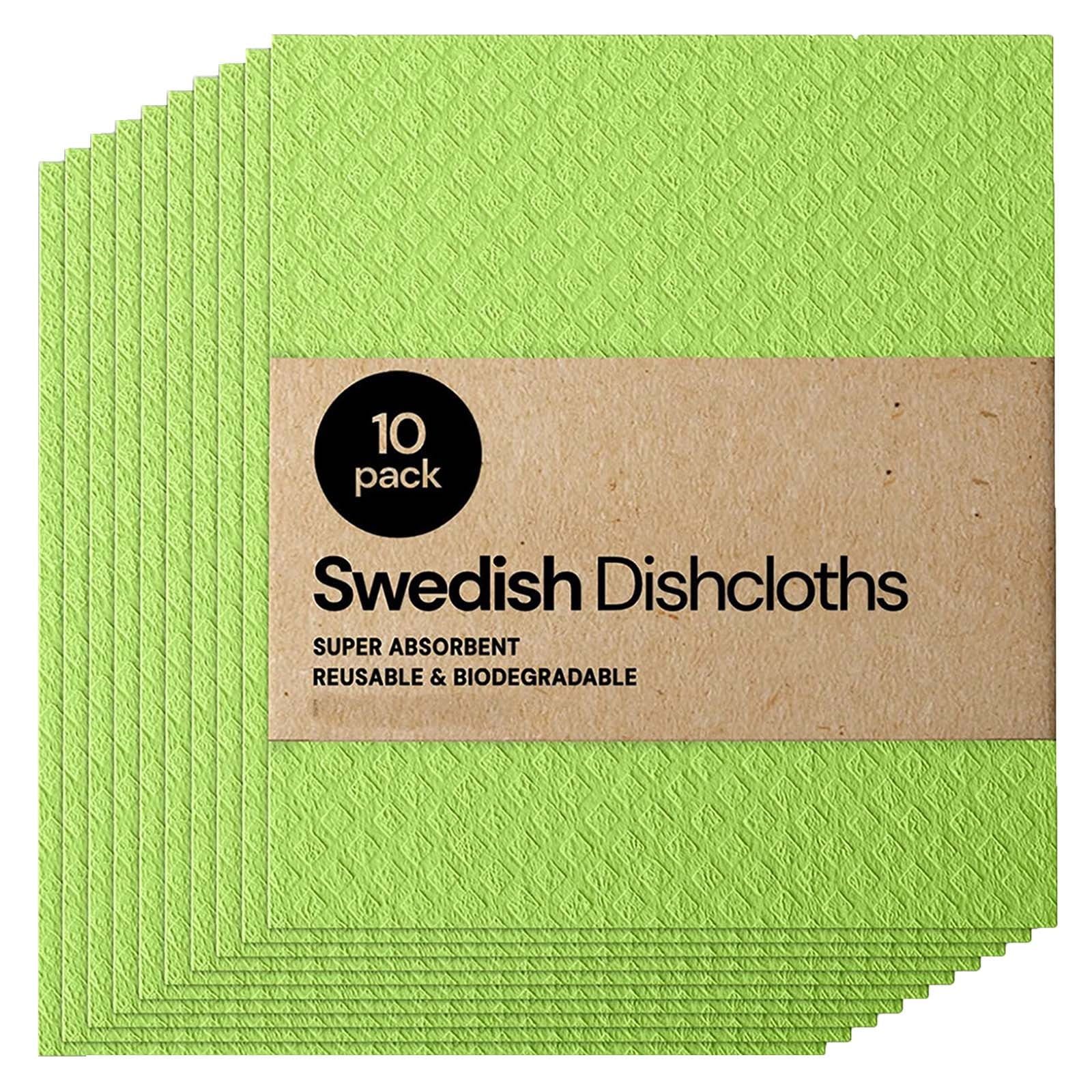 Seafoam Green Swedish Reusable Cellulose Dish Cloths - 10 Pack