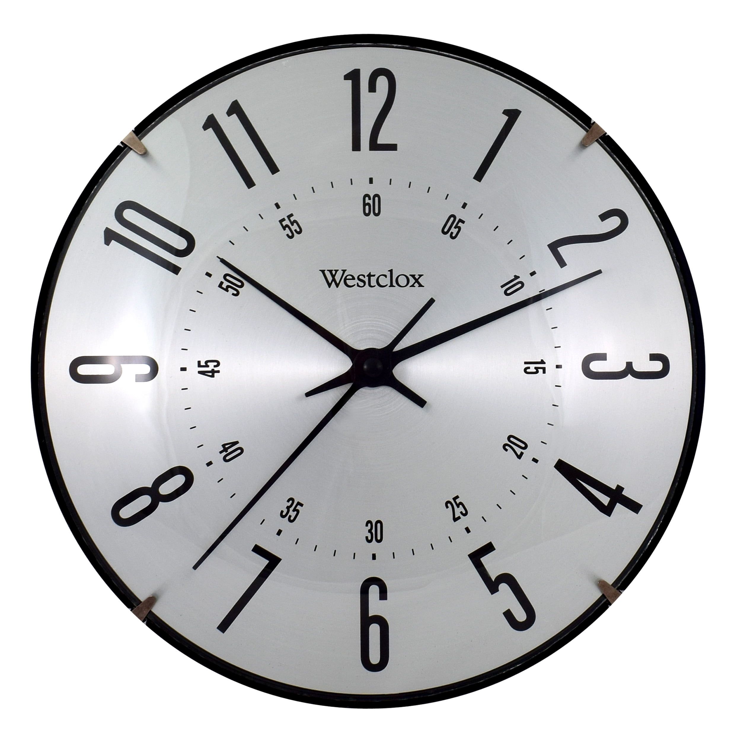 10" Silver Aluminum Analog Wall Clock with Dome Glass Lens