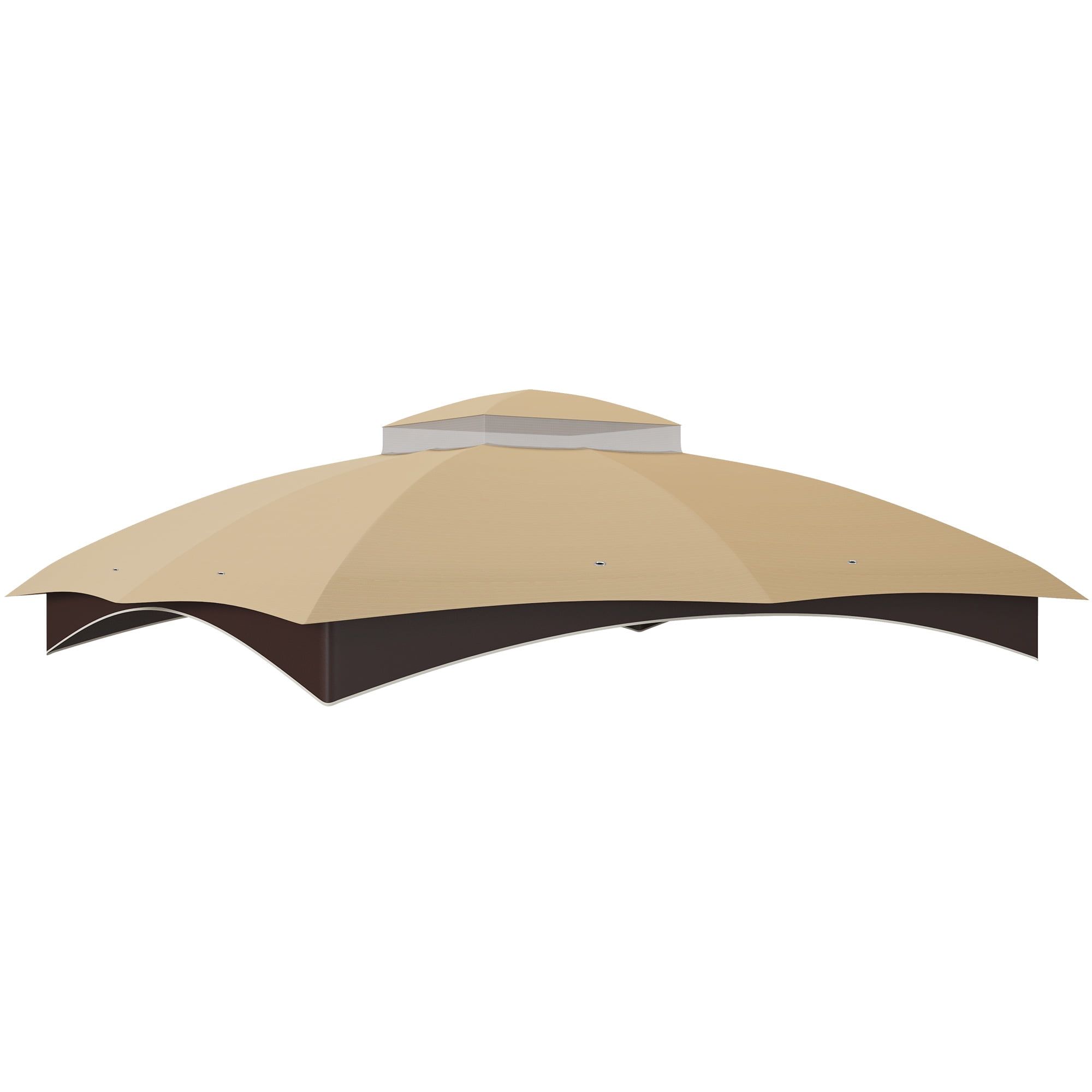 Beige 10' x 12' 2-Tier Gazebo Canopy Replacement with Drainage Holes