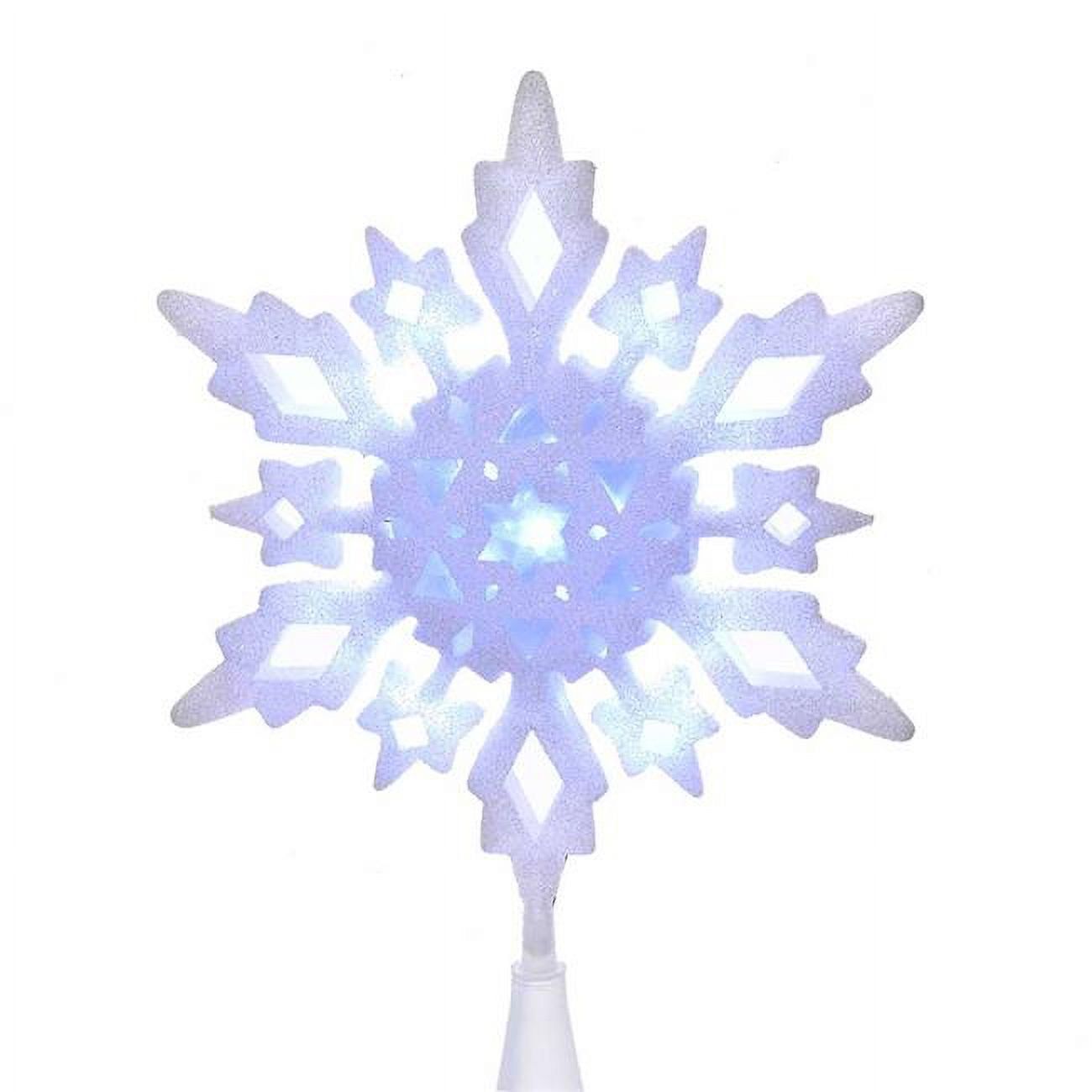 10-Inch Cool White LED Glitter Snowflake Tree Topper