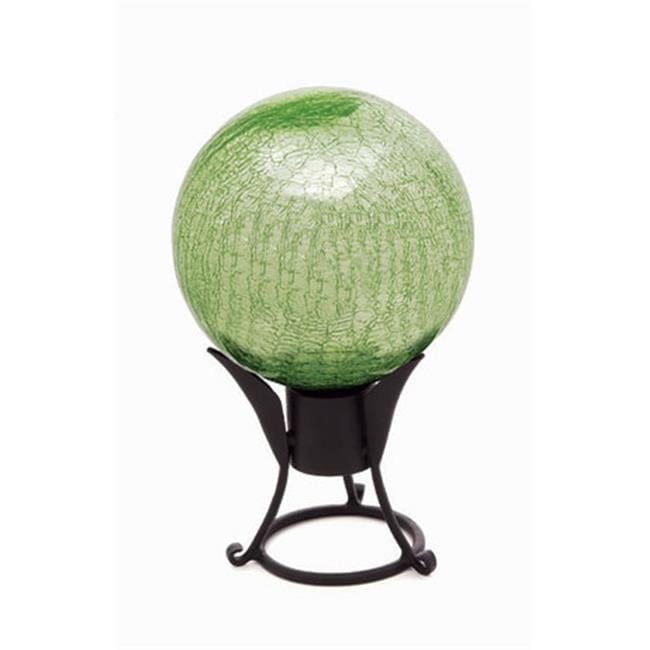 10" Light Green Crackle Glass Garden Gazing Globe