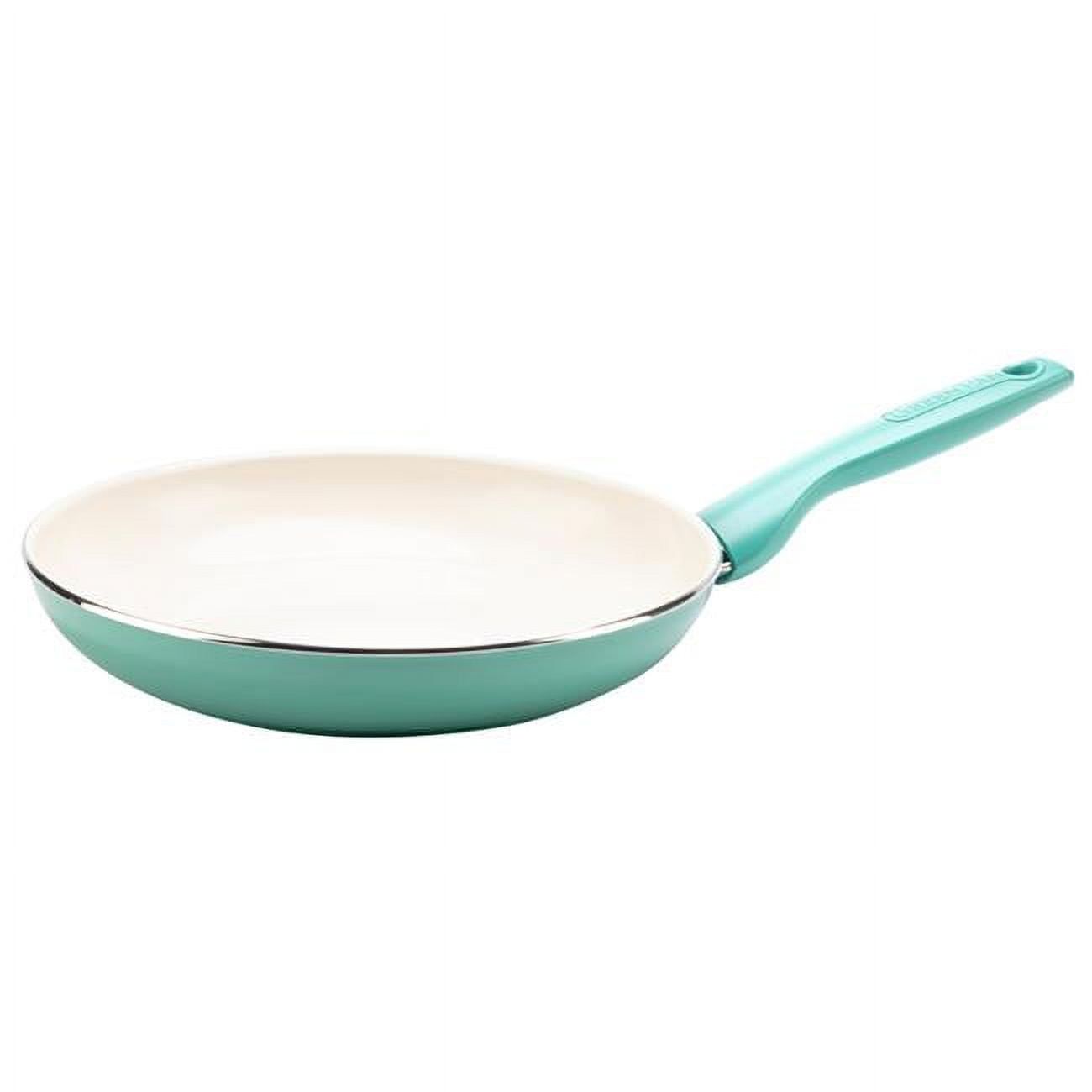 Turquoise 10" Aluminum Ceramic Nonstick Fry Pan with Lid