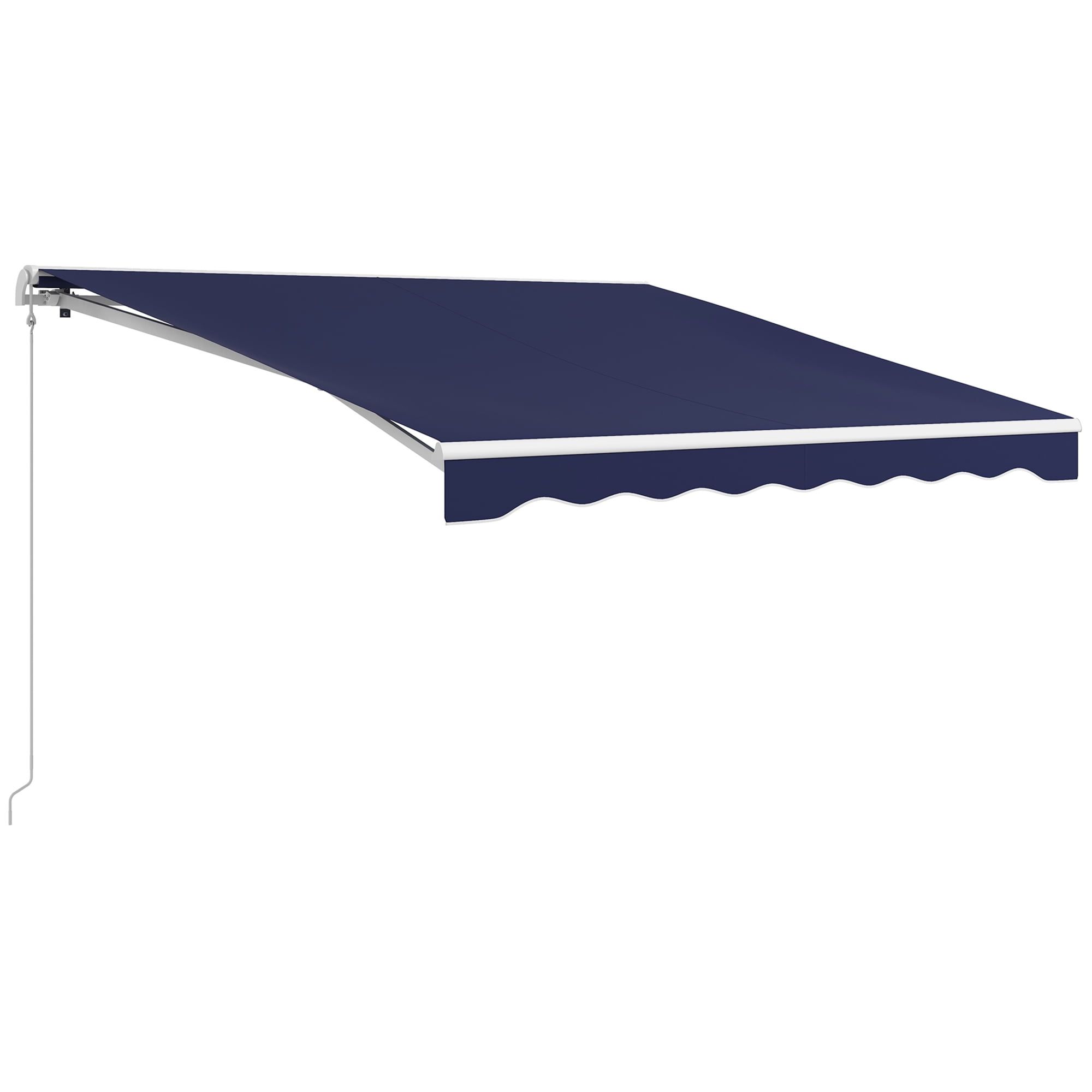 10' x 8' Dark Blue Electric Retractable Awning with UV Protection