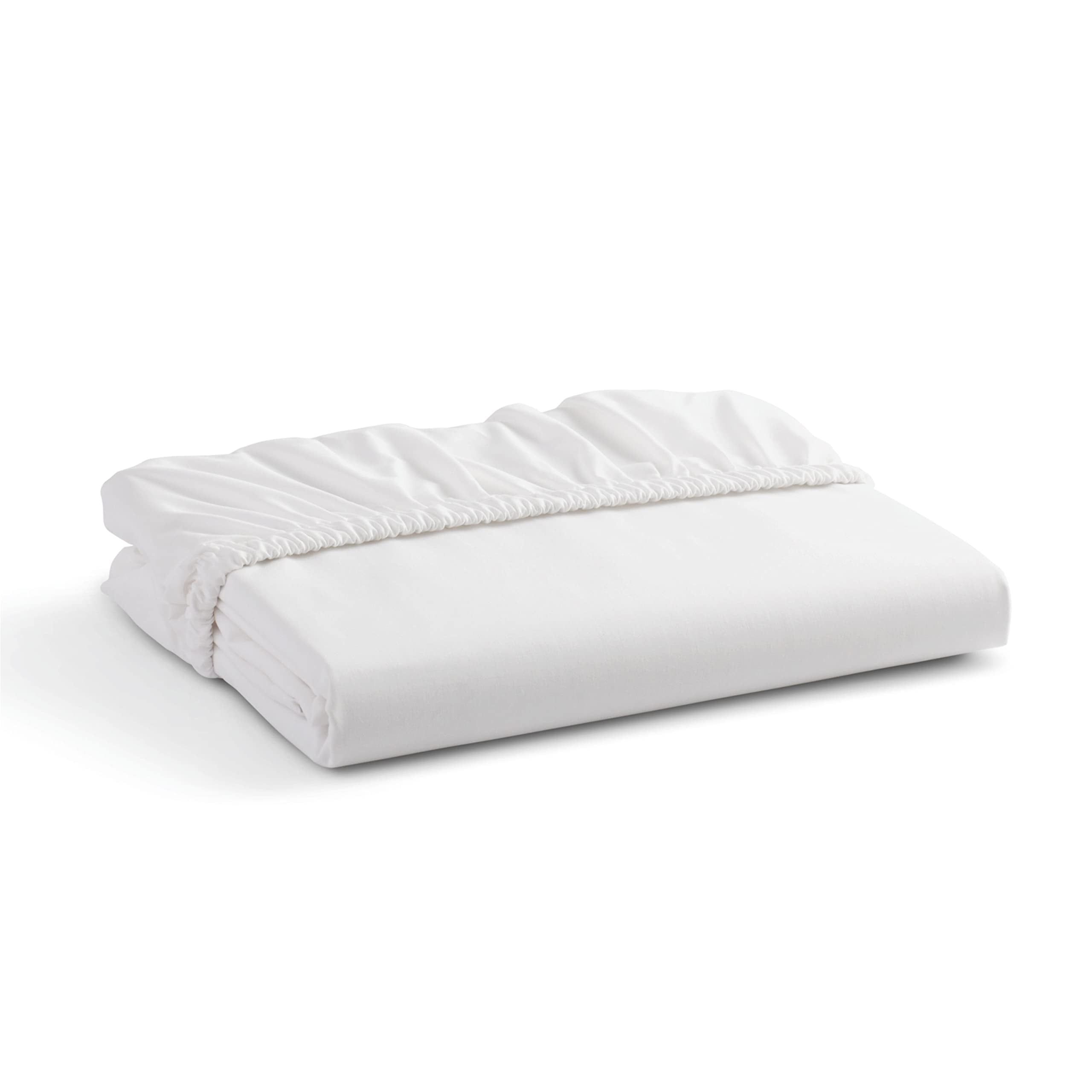 Twin White Cotton Percale Deep Pocket Sheet Set