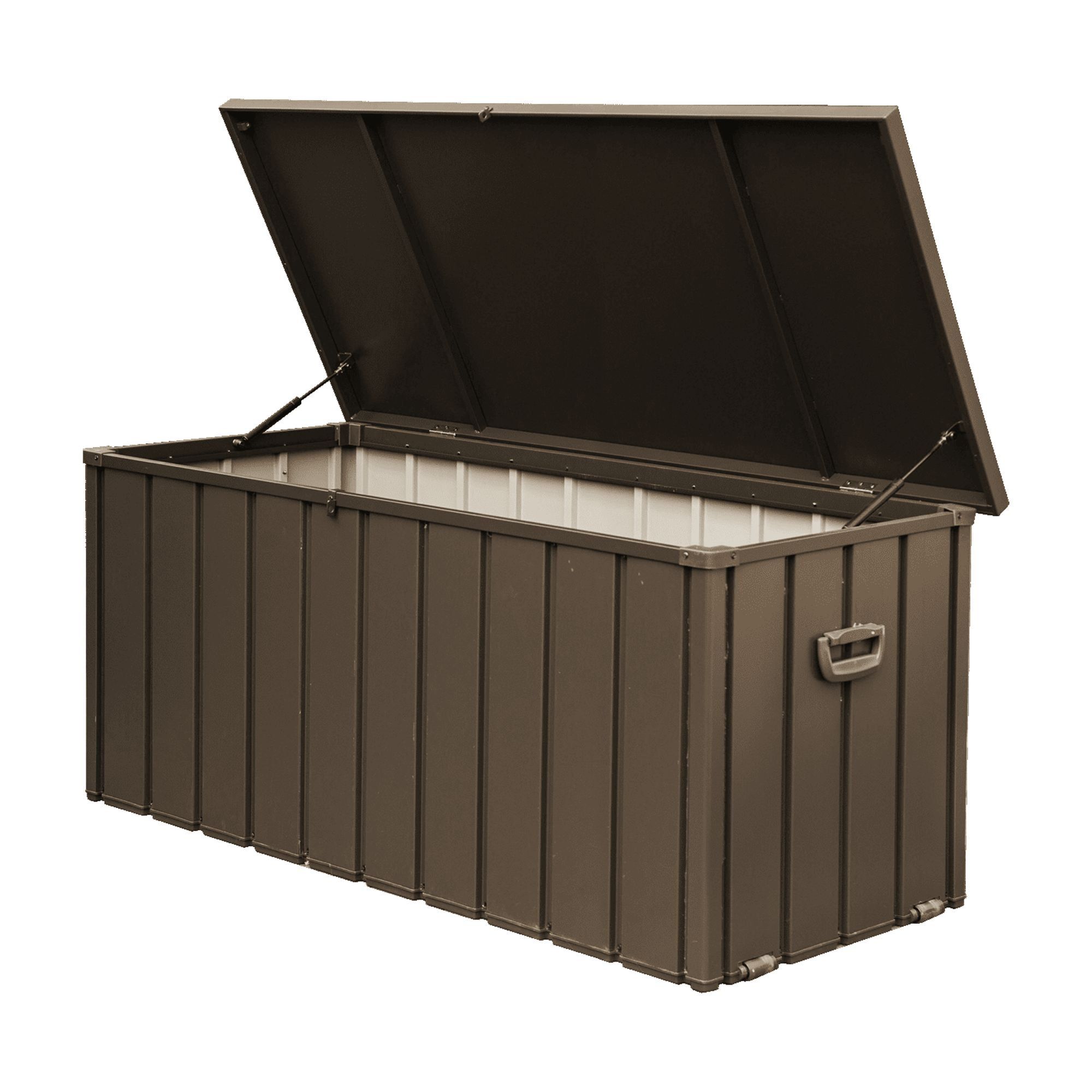 100 Gallon Dark Brown Metal Lockable Deck Box