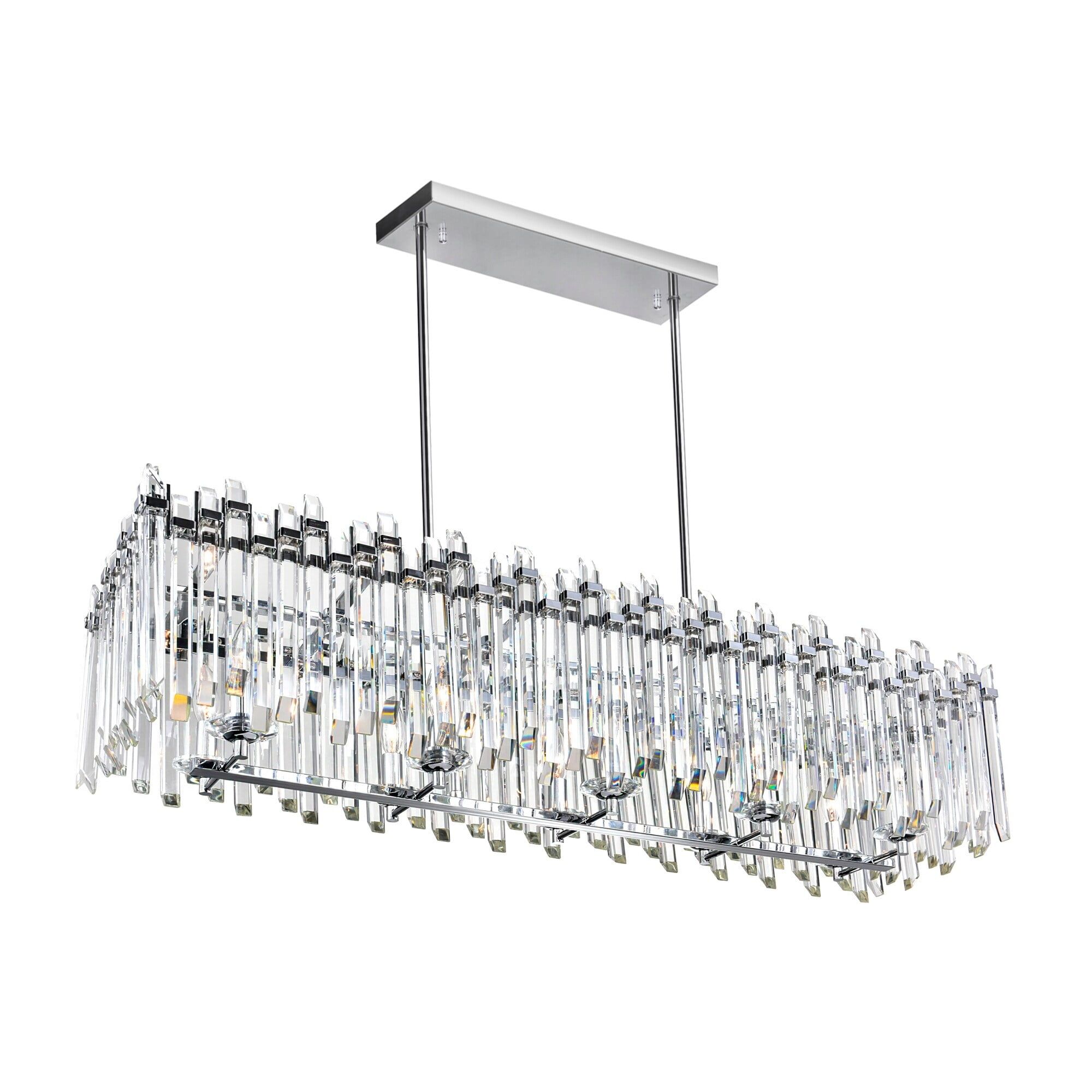 Henrietta 47" Chrome and Crystal 10-Light Chandelier