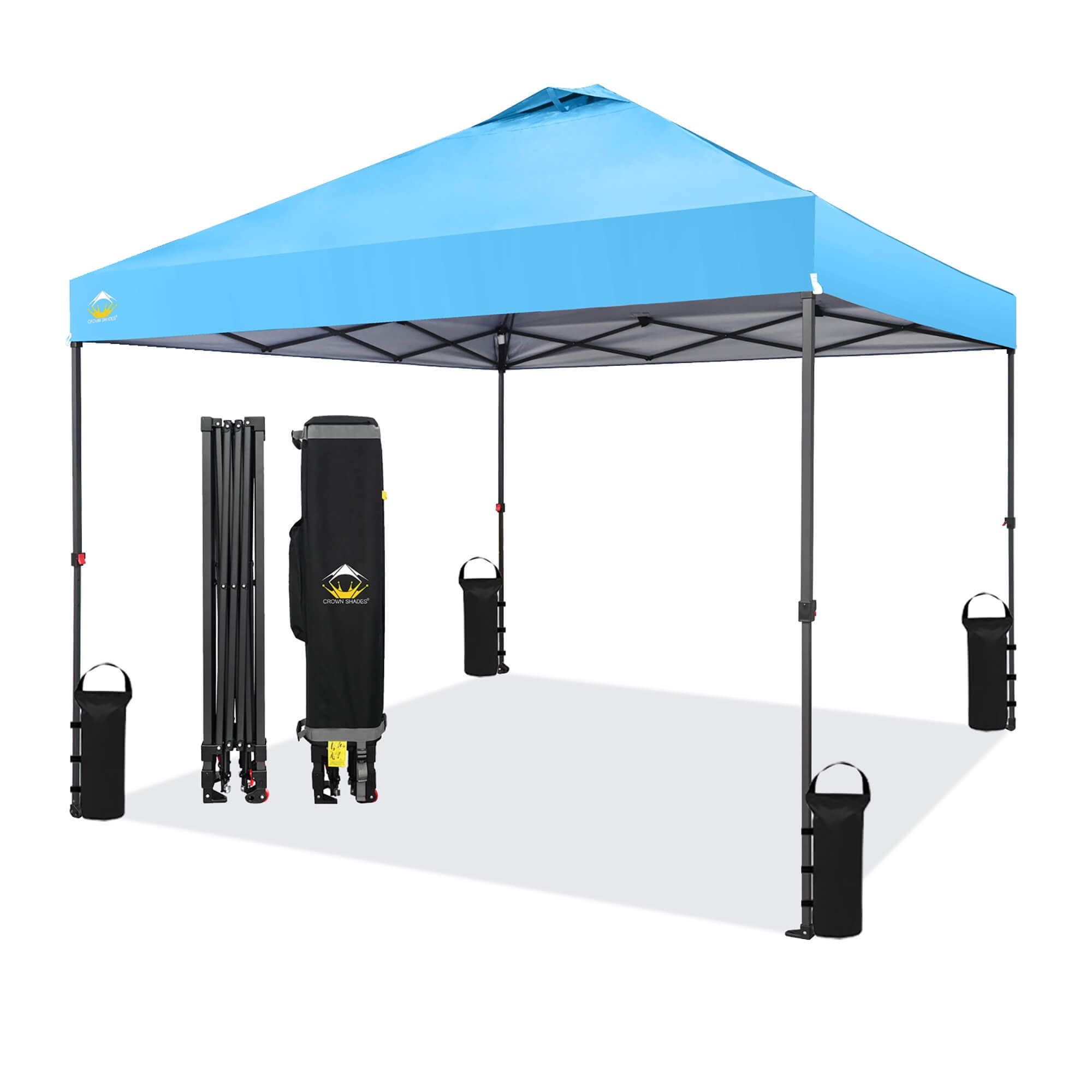 Sky Blue 10x10 Pop Up Canopy Tent with One Push Setup