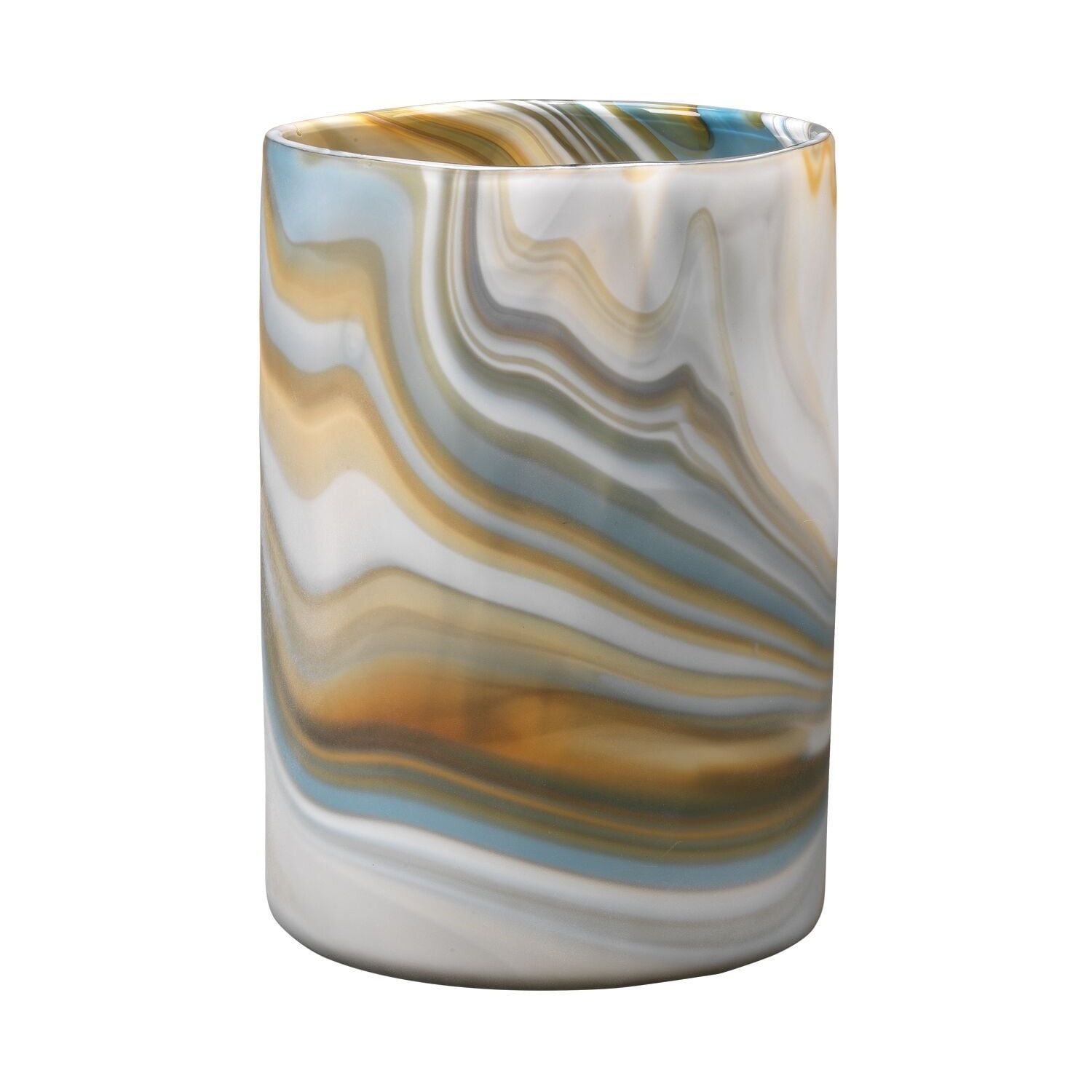 Handmade Multicolor Swirled Glass Table Vase