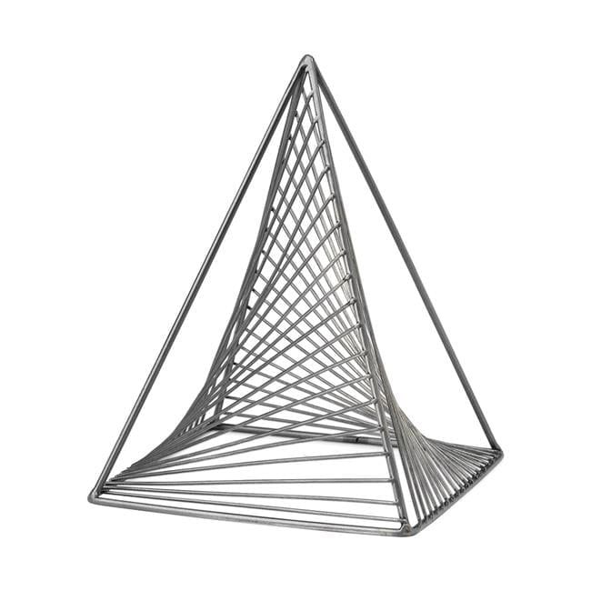 11 x 8 x 8 in. Gray Metal Triangular Sculpture