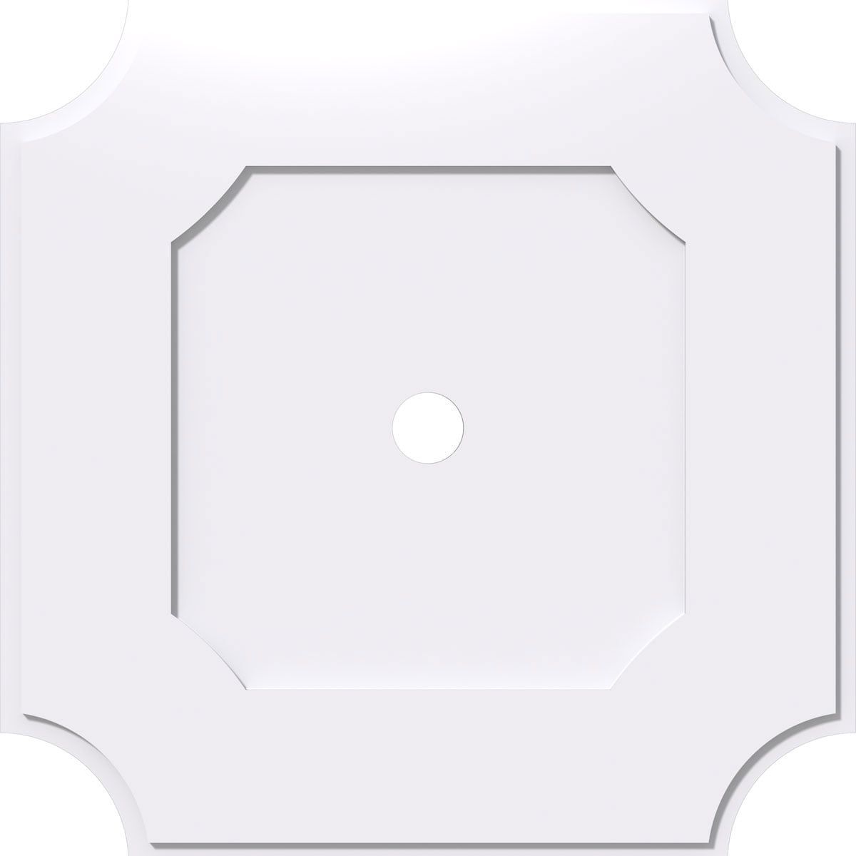 12" White PVC Square Ceiling Medallion