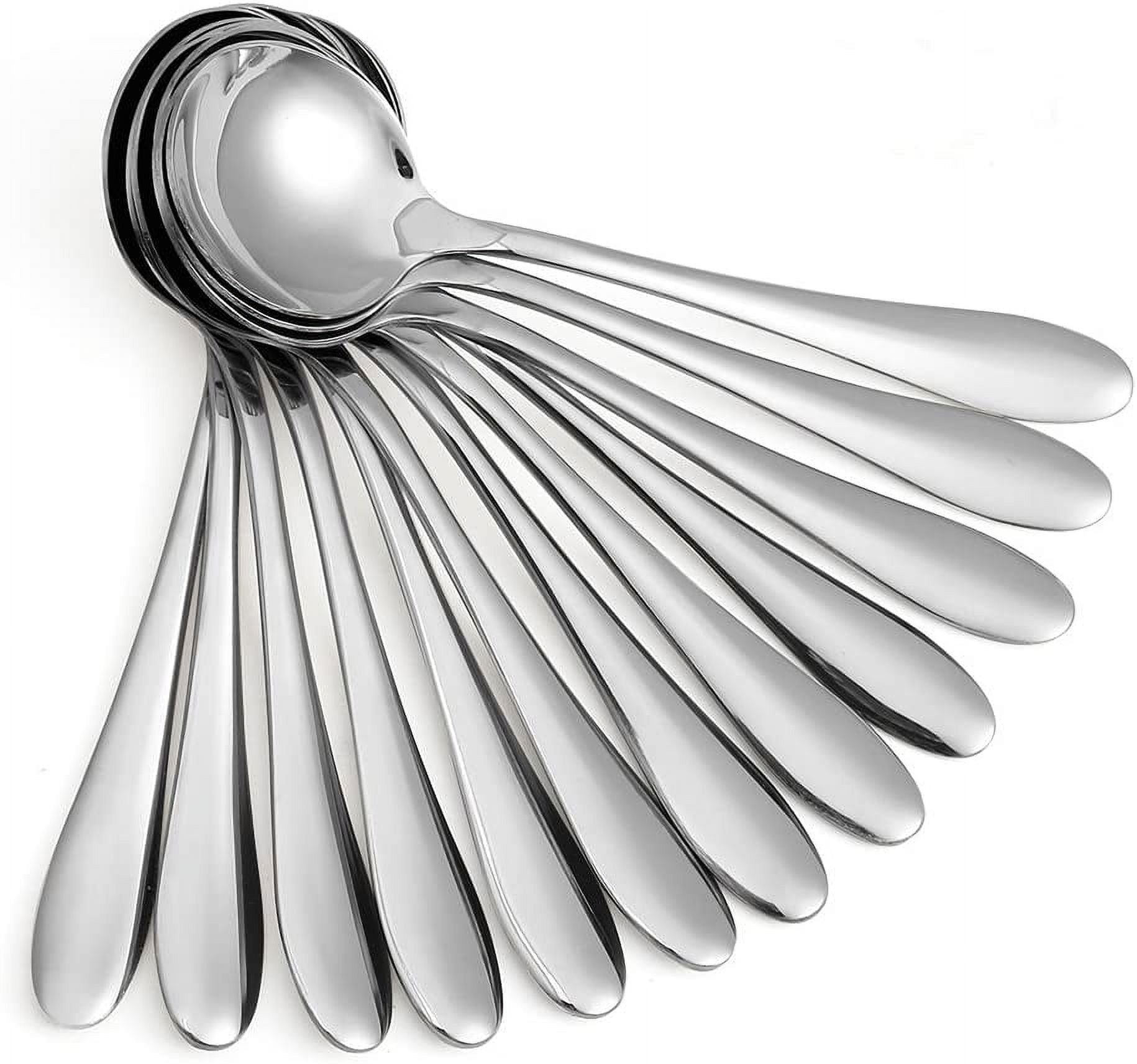 12-Piece Heavy Duty Stainless Steel Soup Spoons Set