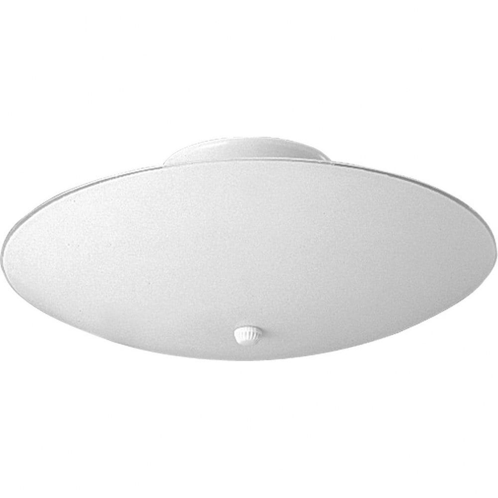 12" White Glass Drum Two-Light Ceiling Fixture