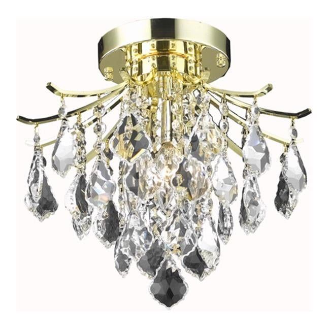 Amelia Gold 12" Flush Mount Ceiling Light with Crystal Accents