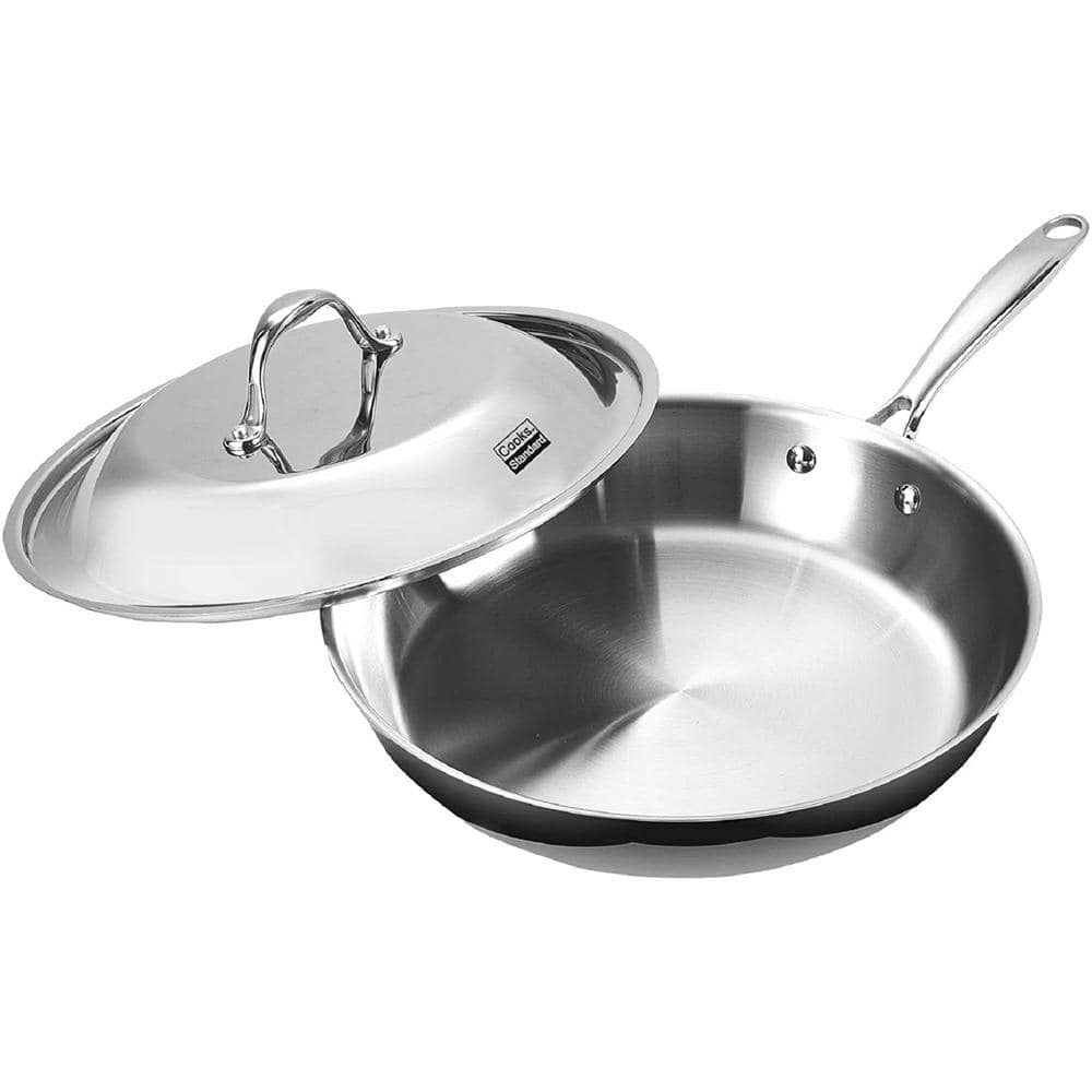 12-Inch Stainless Steel Frying Pan with Dome Lid