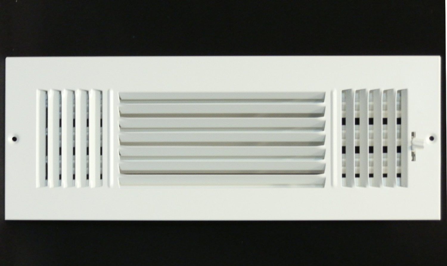 12" x 4" White Steel 3-Way Vent Duct Cover Grille