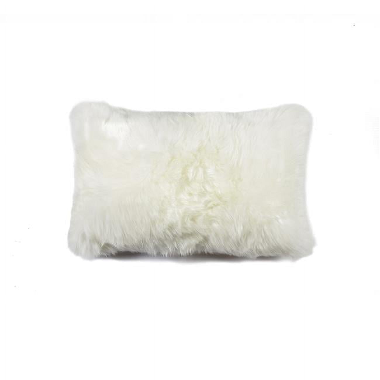 Natural New Zealand Sheepskin Rectangular Throw Pillow