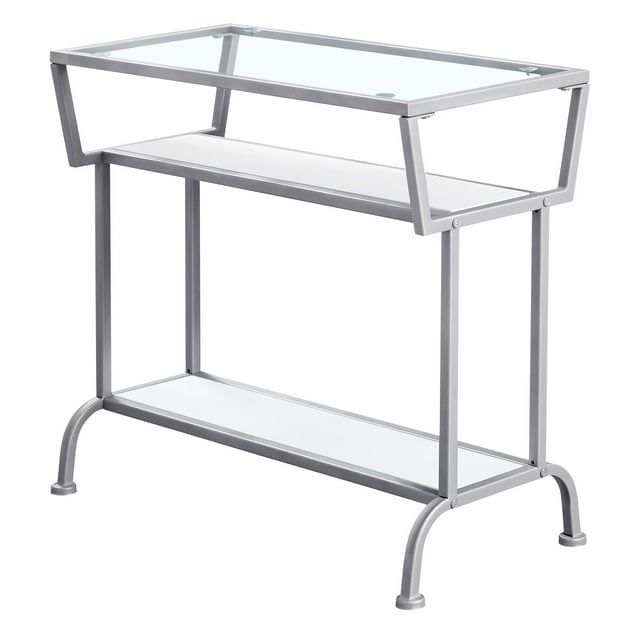 Dark Taupe 23.75'' Wood and Metal Laminate Accent Table