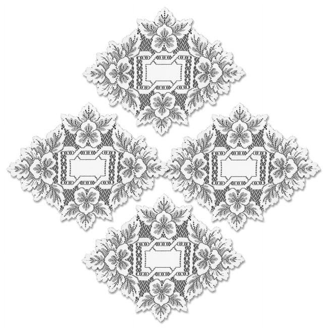 12 x 9 Inch White Lace Heirloom Doily Set of 4