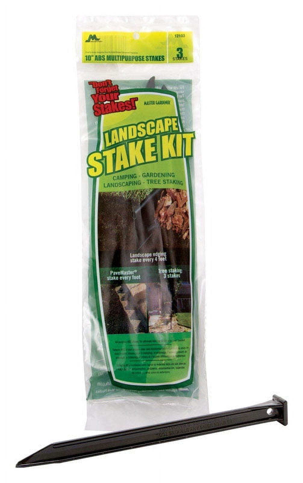 Master Mark 10-Inch Black Recycled Plastic Landscape Stake Kit