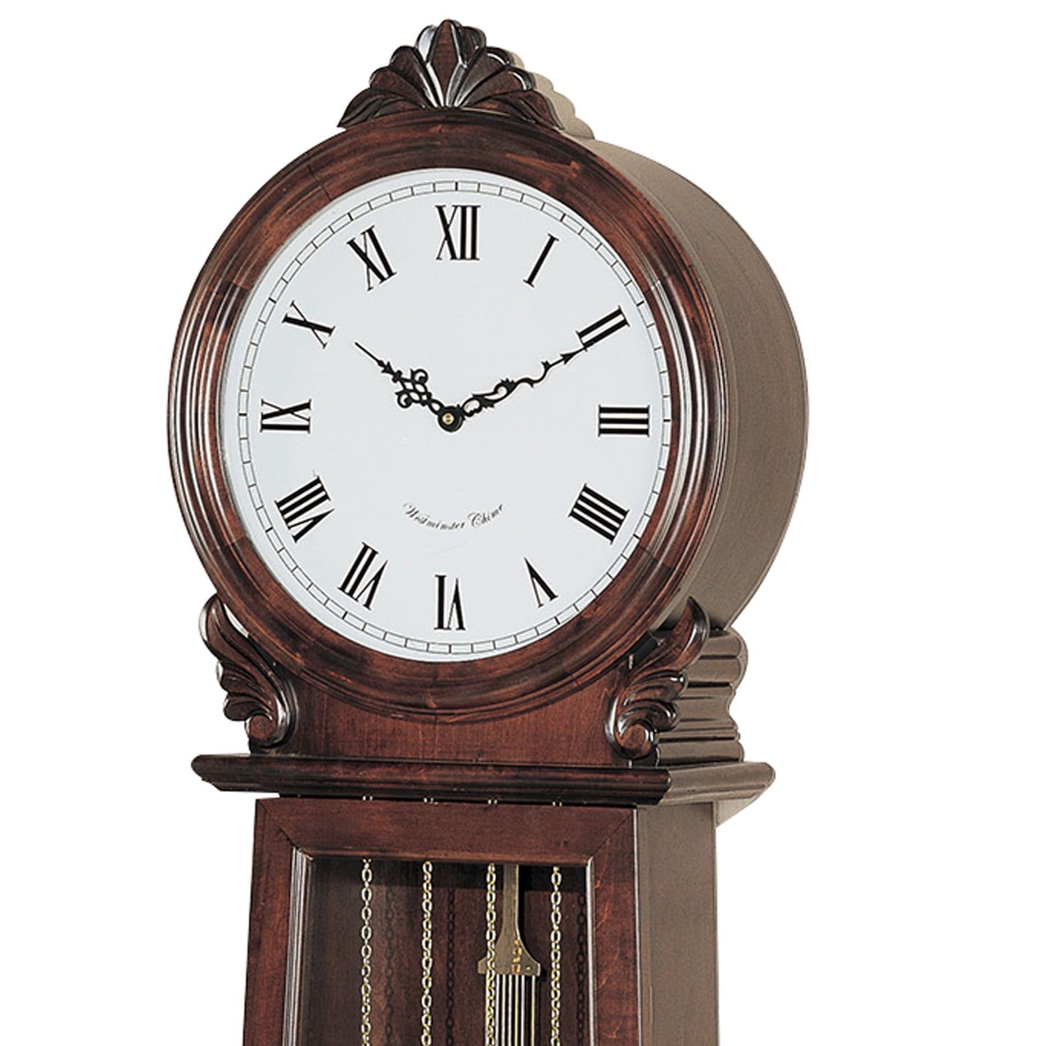 Brown Wood Grandfather Clock with Westminster Chimes