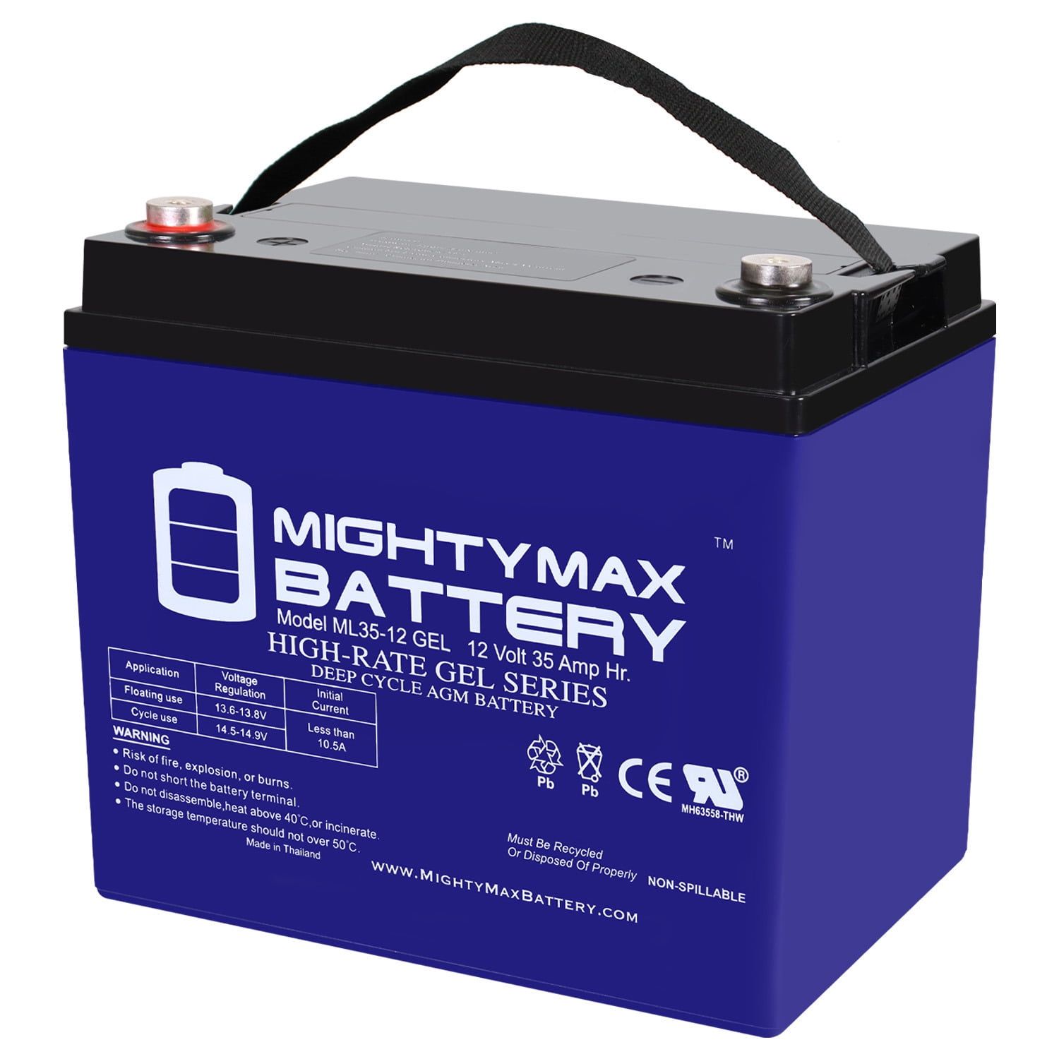 12V 35AH Gel Battery for Golf Carts and More