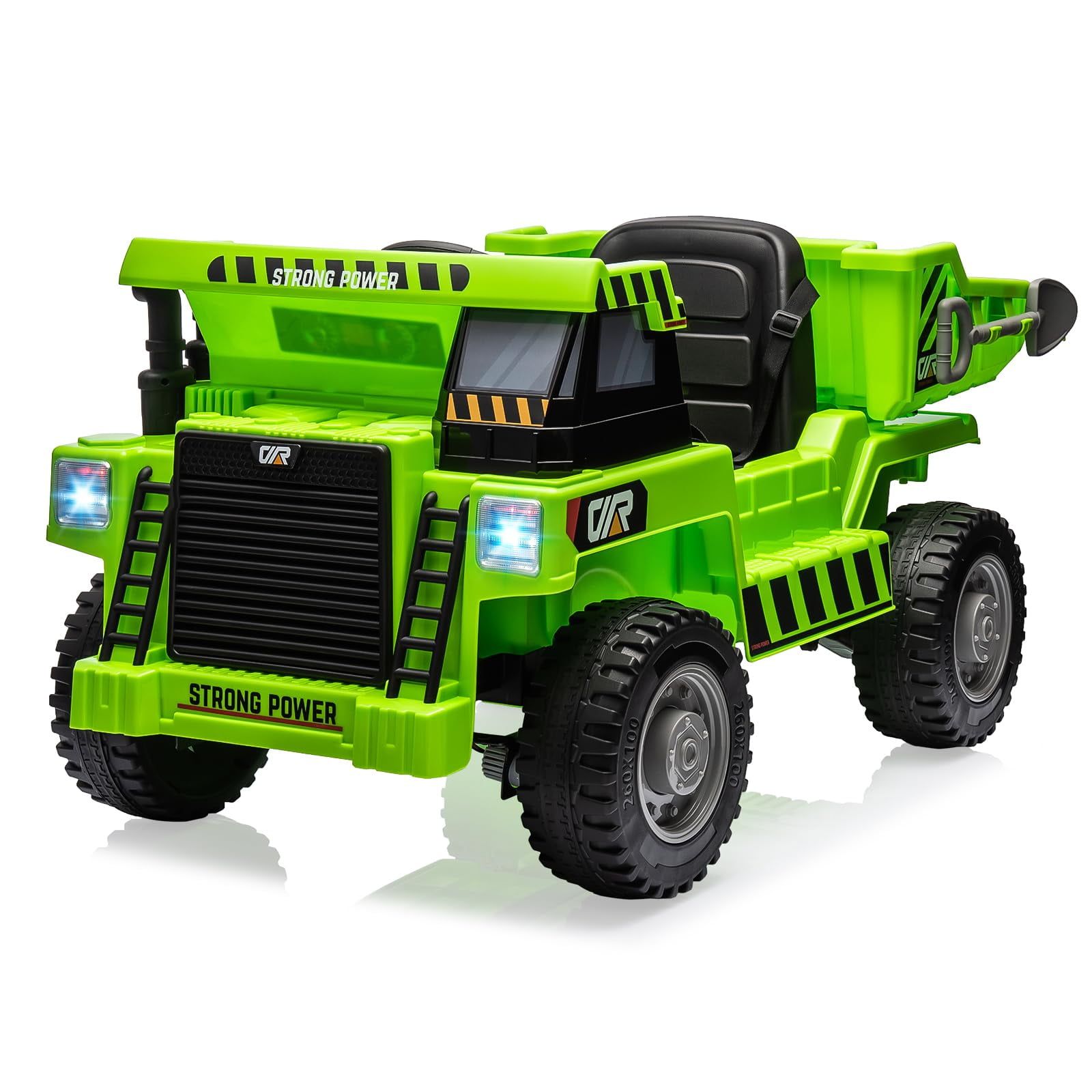 Green 12V Kids Ride-On Dump Truck with Remote Control