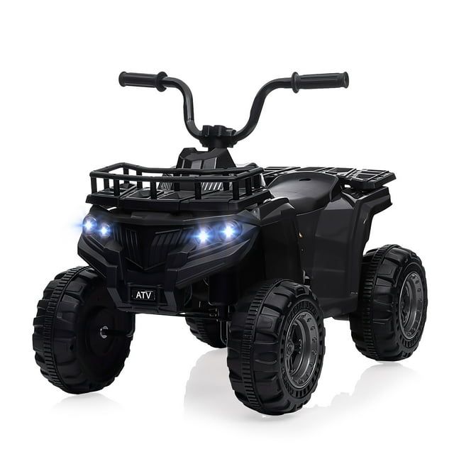 Black 12V Battery Powered Kids Ride-On Electric Quad