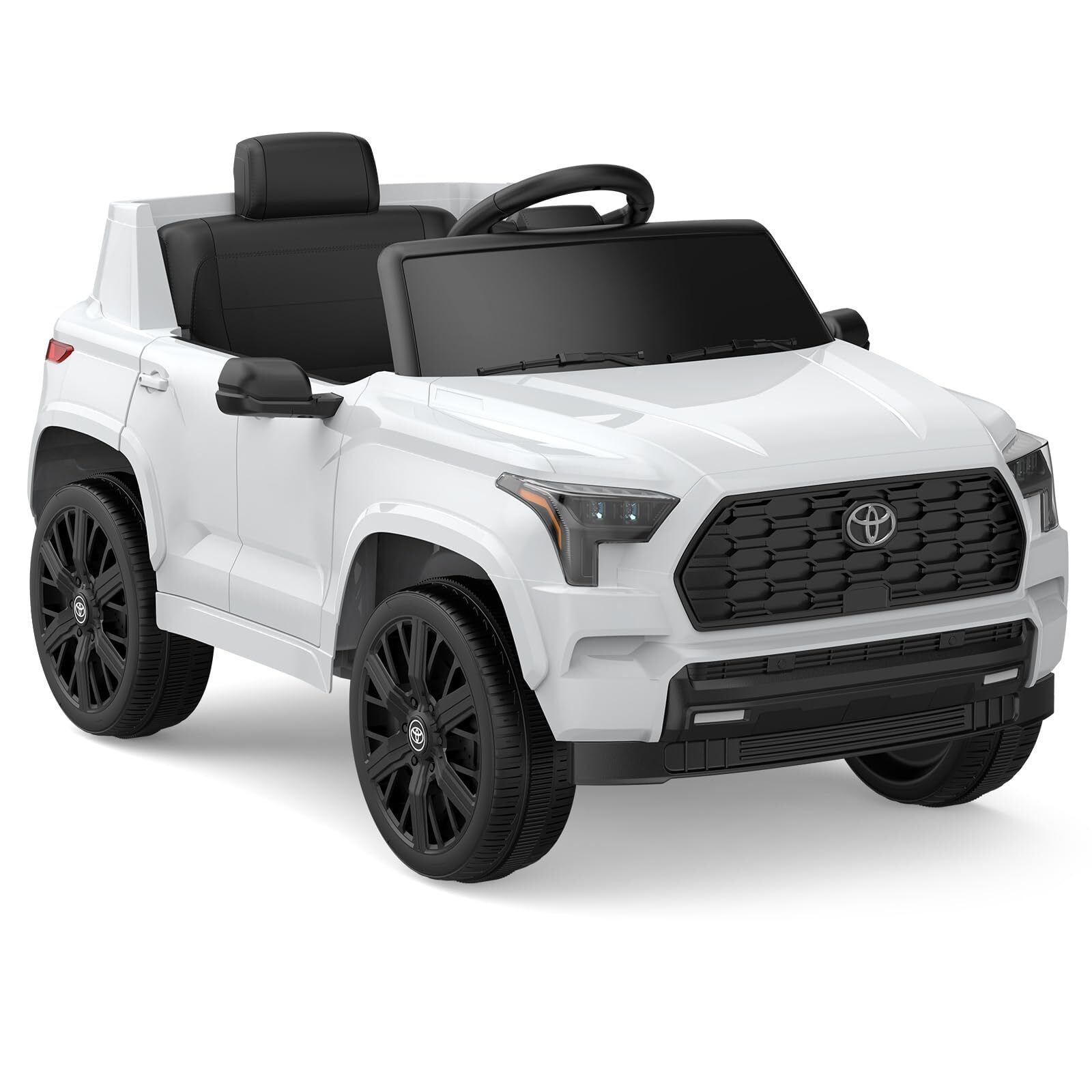 White 12V Kids Ride-On Toyota Truck with Remote Control