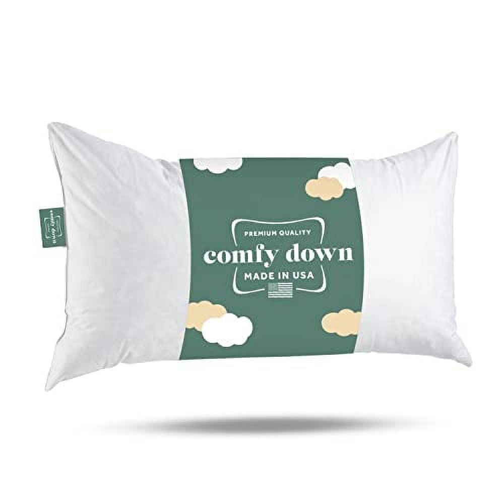 White 12x20 Cotton Down and Feather Pillow Insert