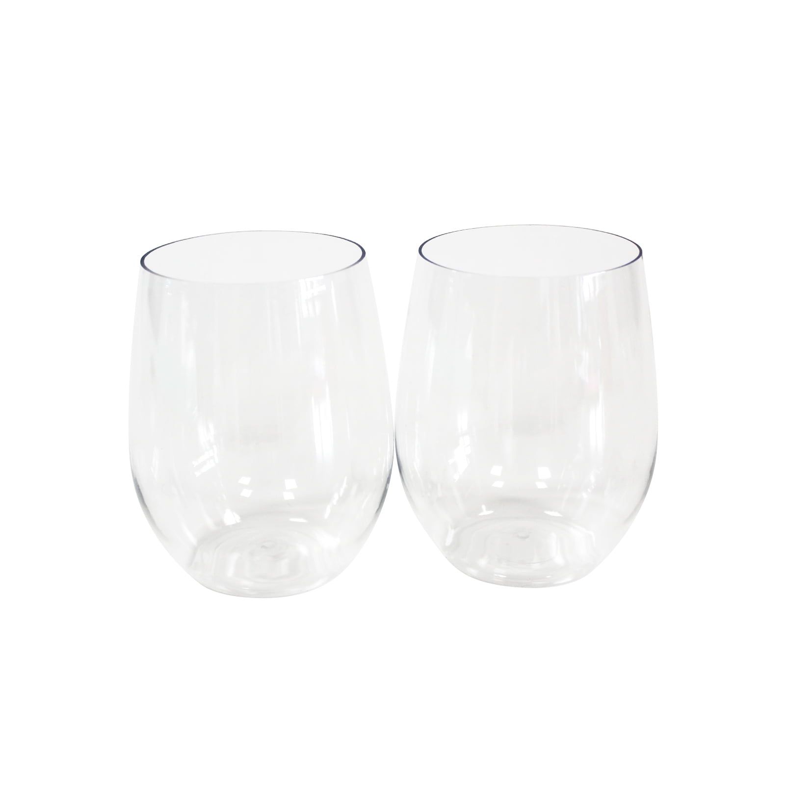 12oz Clear Plastic Stemless Wine Glasses, Set of 20