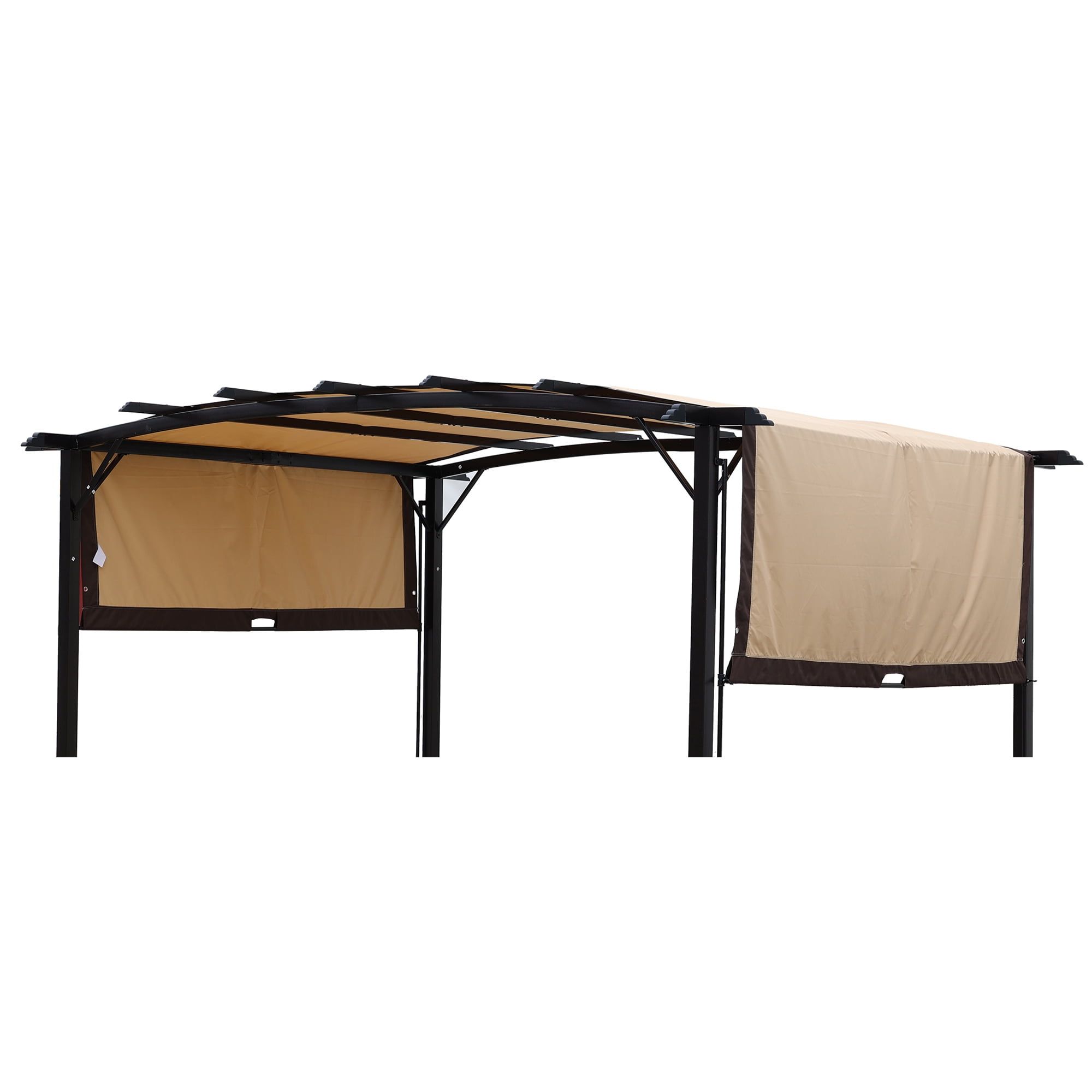 Khaki 12x9 Ft UV Protection Waterproof Pergola Canopy Cover