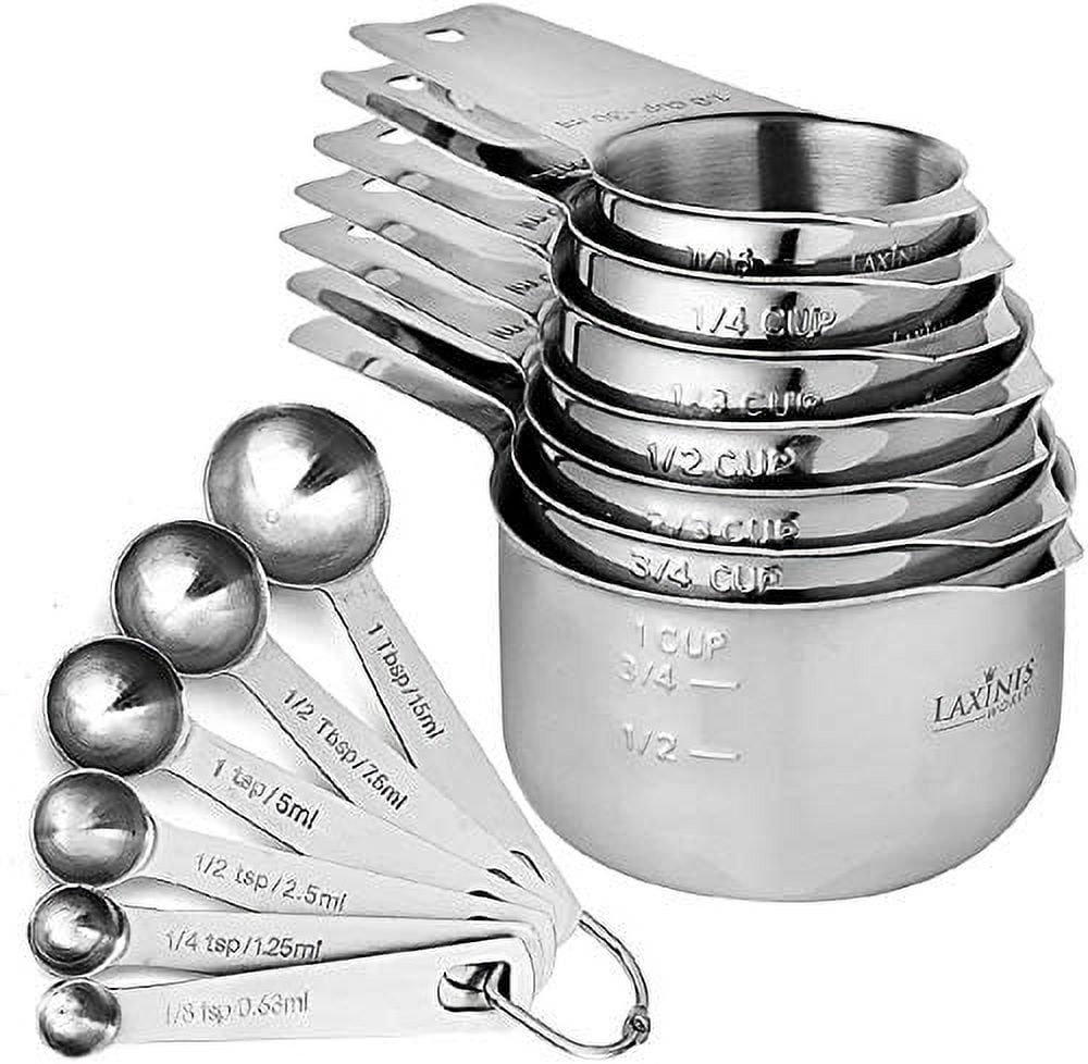 13-Piece Stainless Steel Measuring Cups and Spoons Set