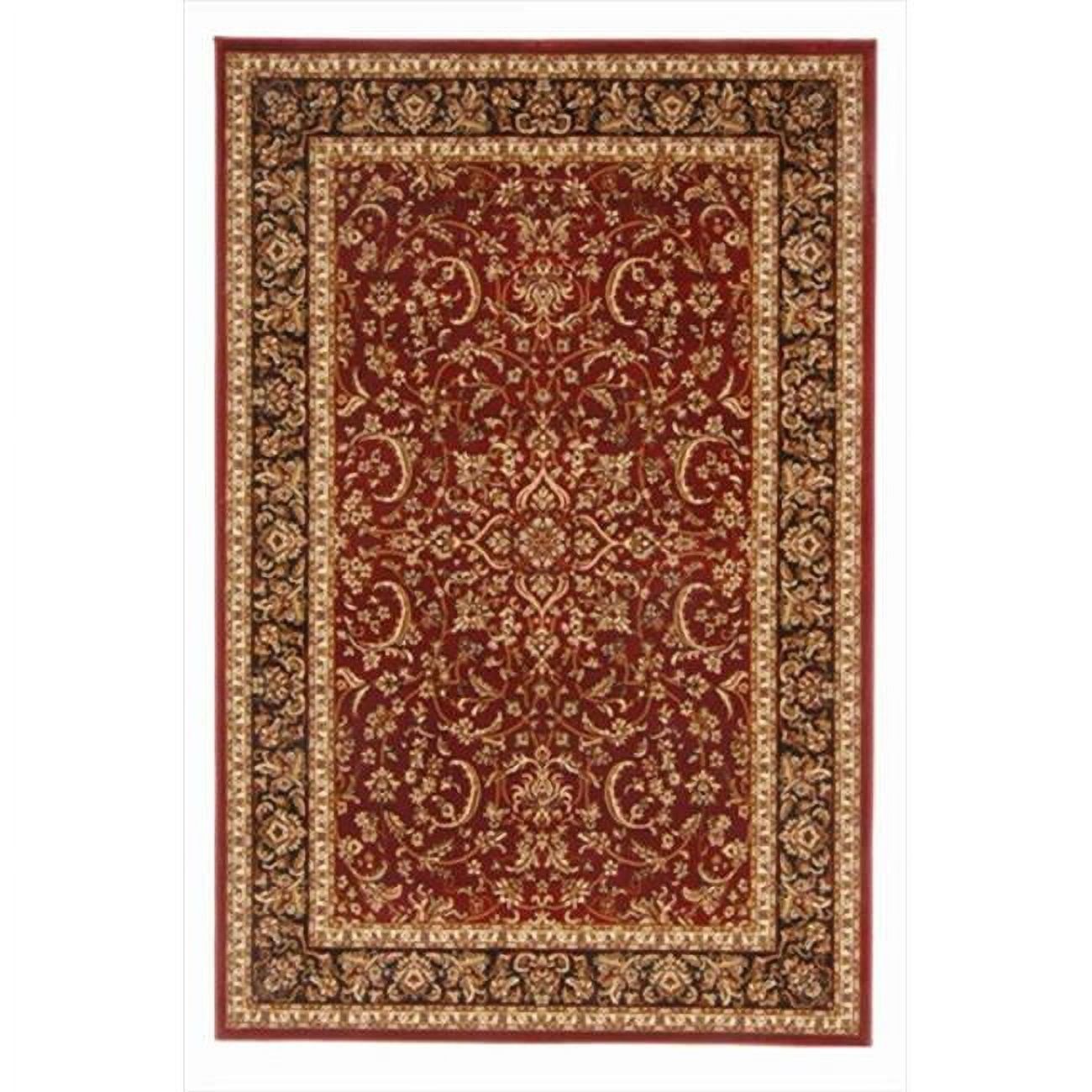 Noble Burgundy Synthetic Traditional Rectangular Area Rug 8 x 11