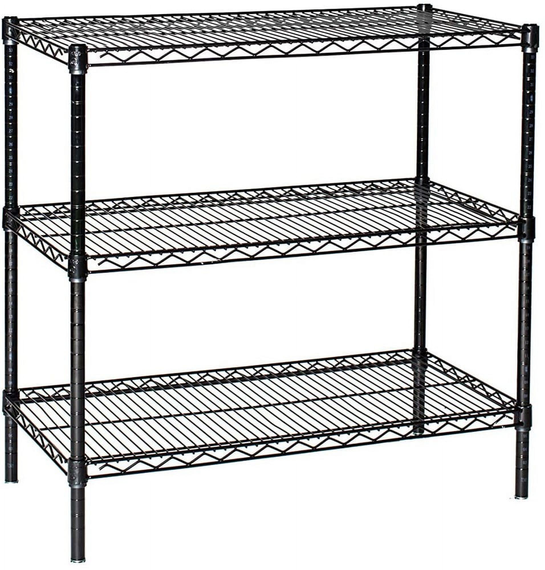 14" Deep x 36" Wide x 54" High Black Wire Shelving Unit