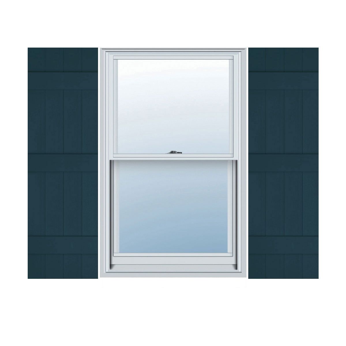 Midnight Blue 59" Board-n-Batten Vinyl Shutters with Installation Kit