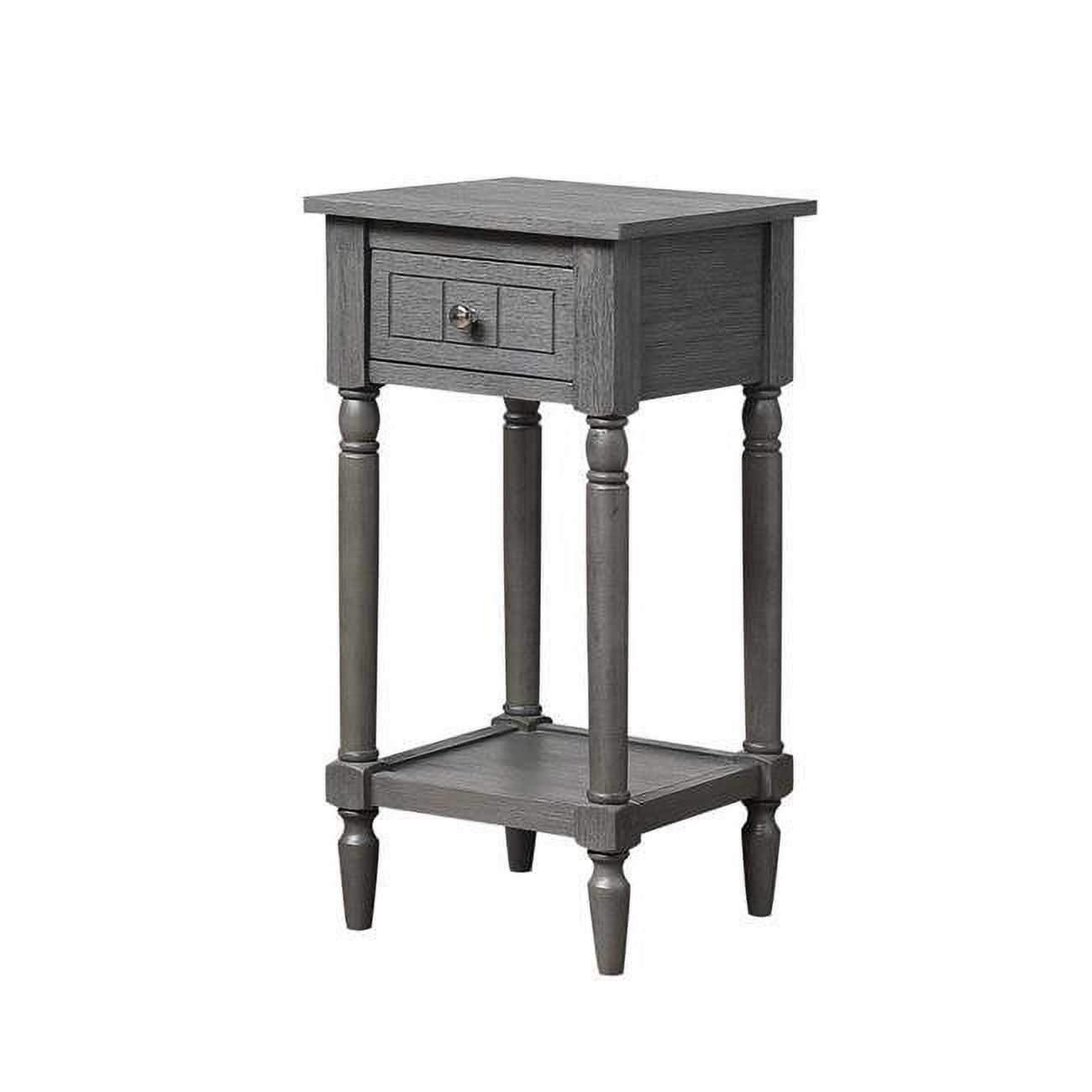 Dark Gray Wirebrush French Country Accent Table with Storage