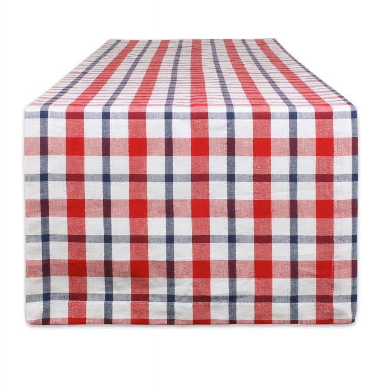 14 x 72 in. Red White and Blue Cotton Plaid Table Runner