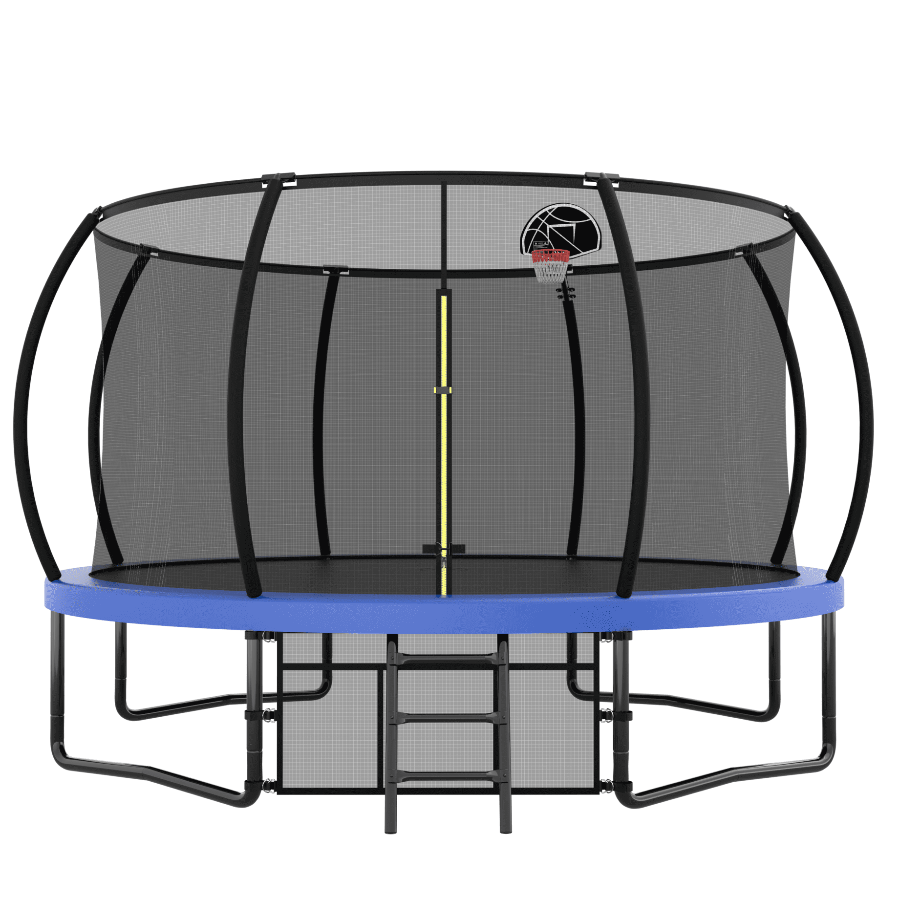 14ft Blue Round Trampoline with Enclosure and Ladder