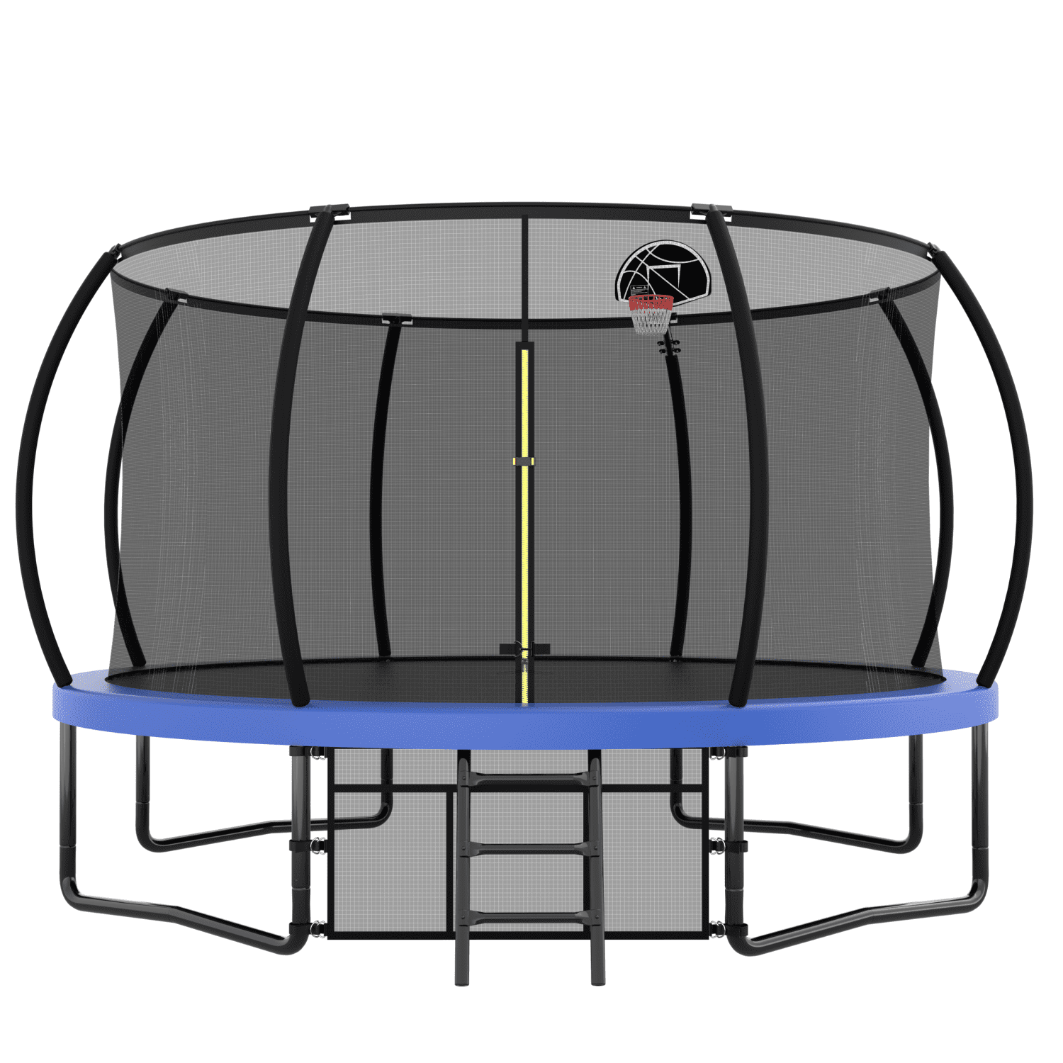 14FT Blue Round Trampoline with Enclosure and Ladder