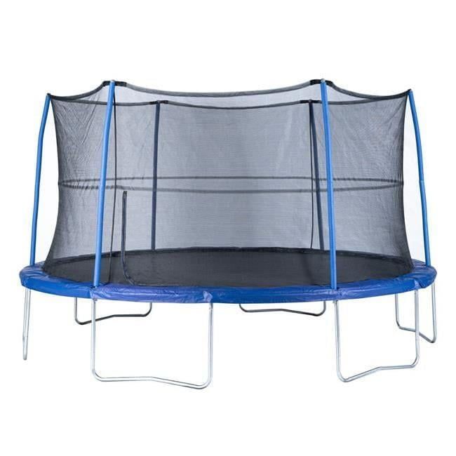 14ft Blue Round Trampoline with Safety Enclosure