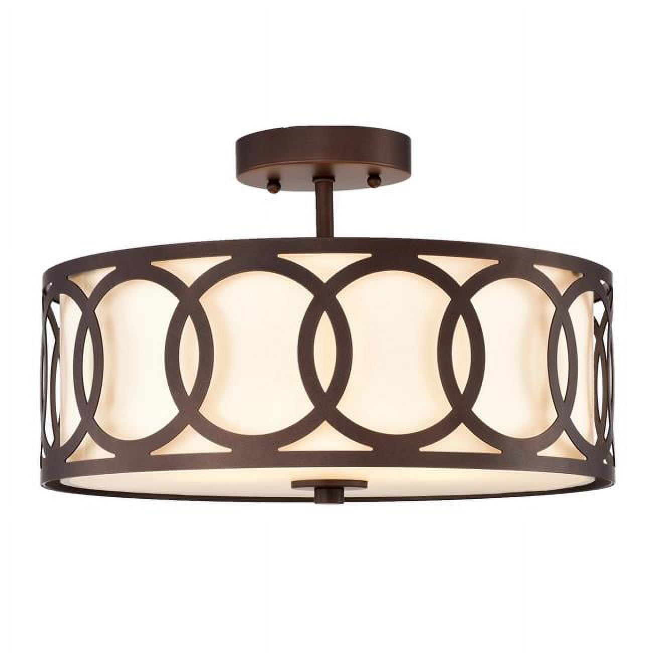 Bronx 15" Oil Rubbed Bronze 3-Light Semi-Flush Ceiling Fixture