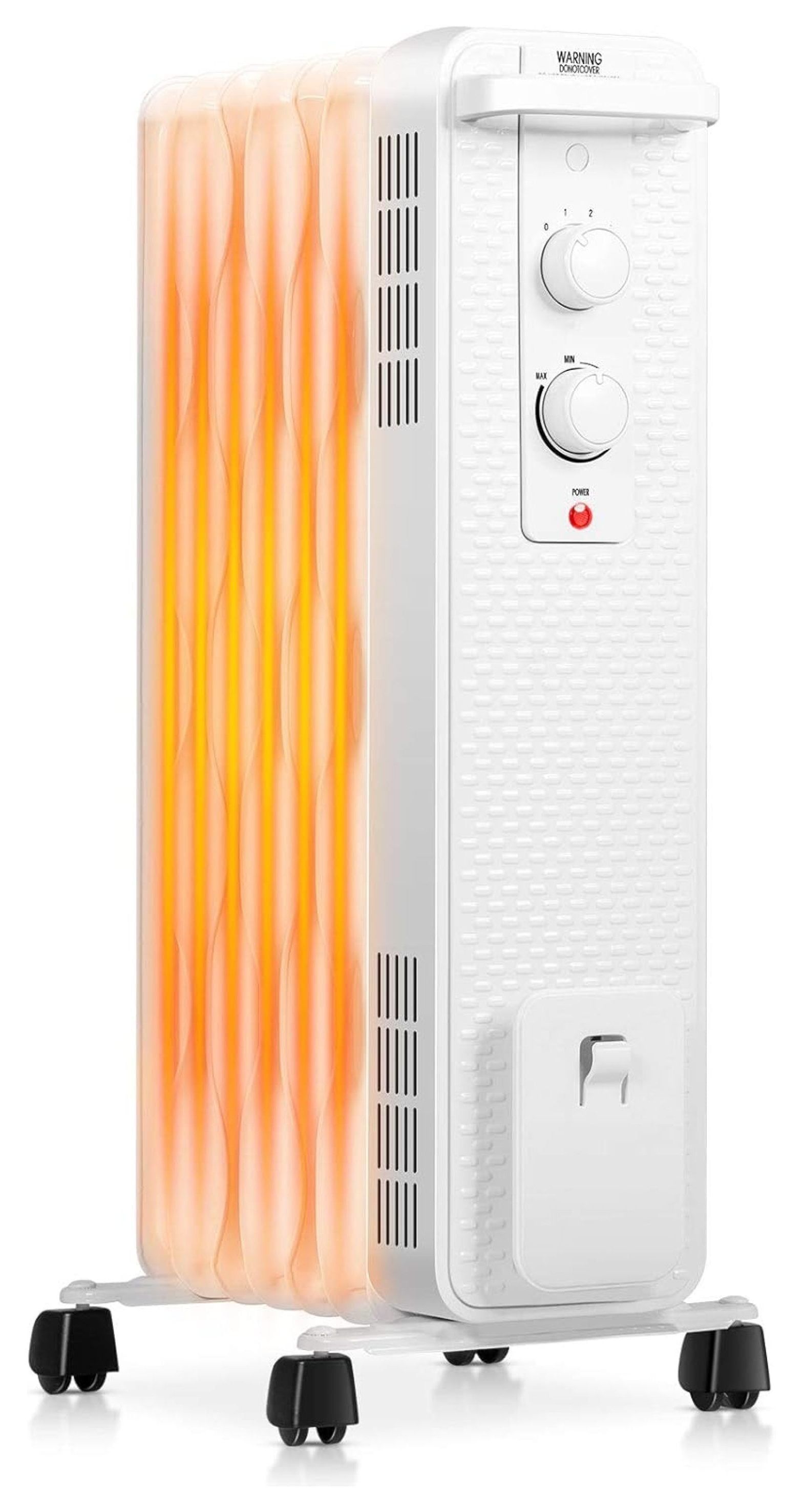 White 1500W Oil-Filled Radiator Space Heater with Thermostat