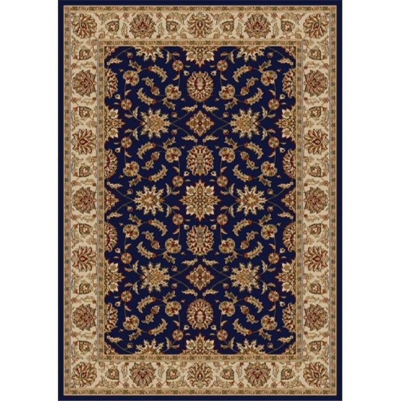 Como Navy Blue Traditional Easy Care Area Rug - 8' x 11'