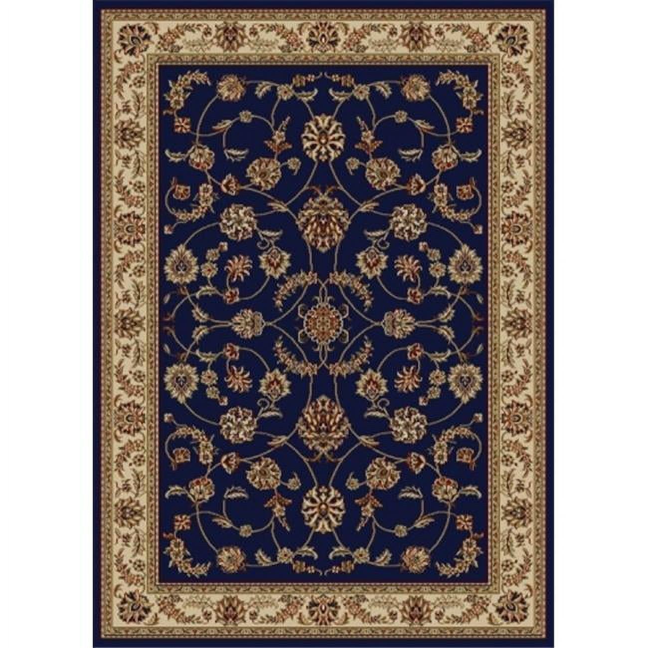 Como Navy Blue Traditional Rectangular Area Rug 2x8