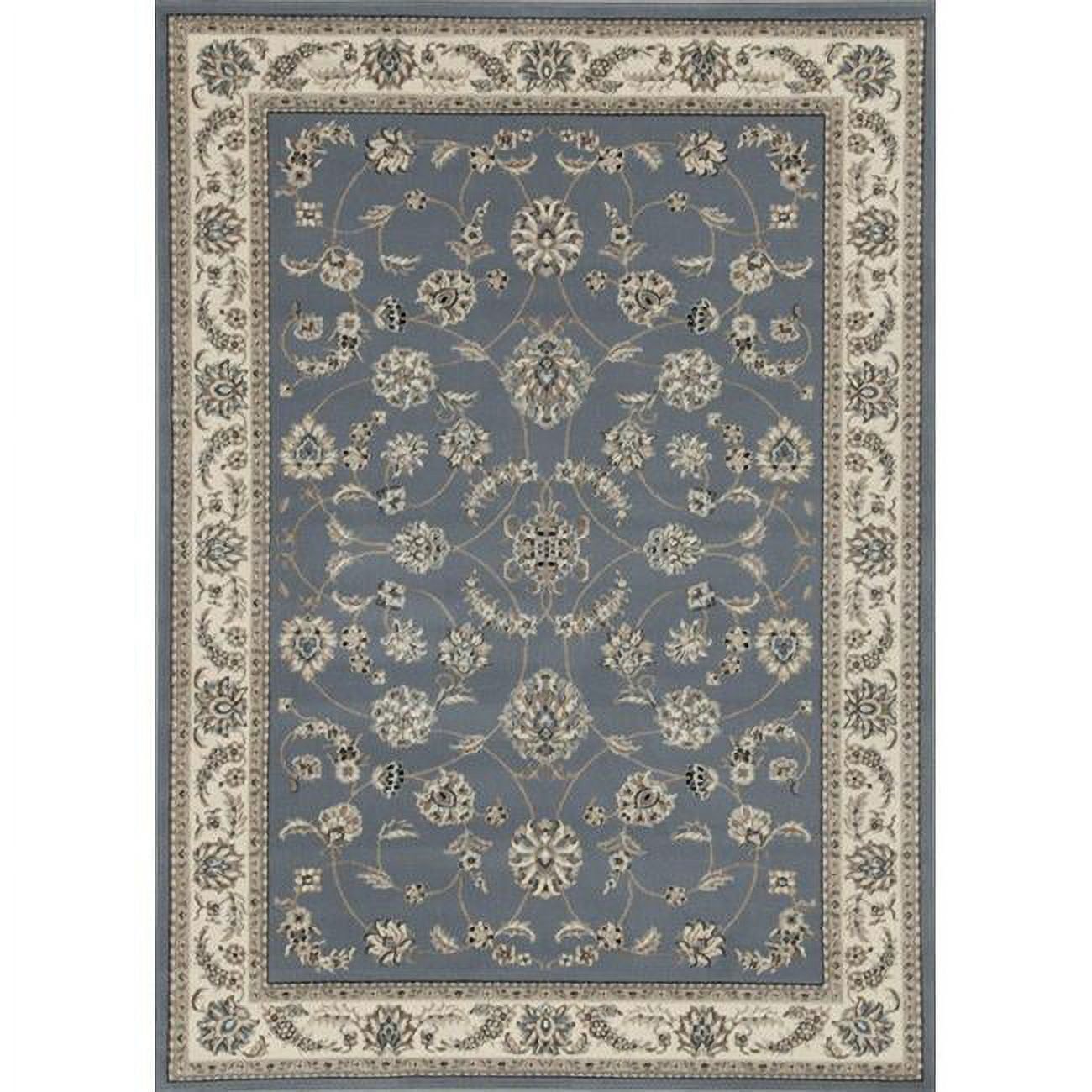 Auric Alba Rectangular Gray and Blue Traditional Area Rug